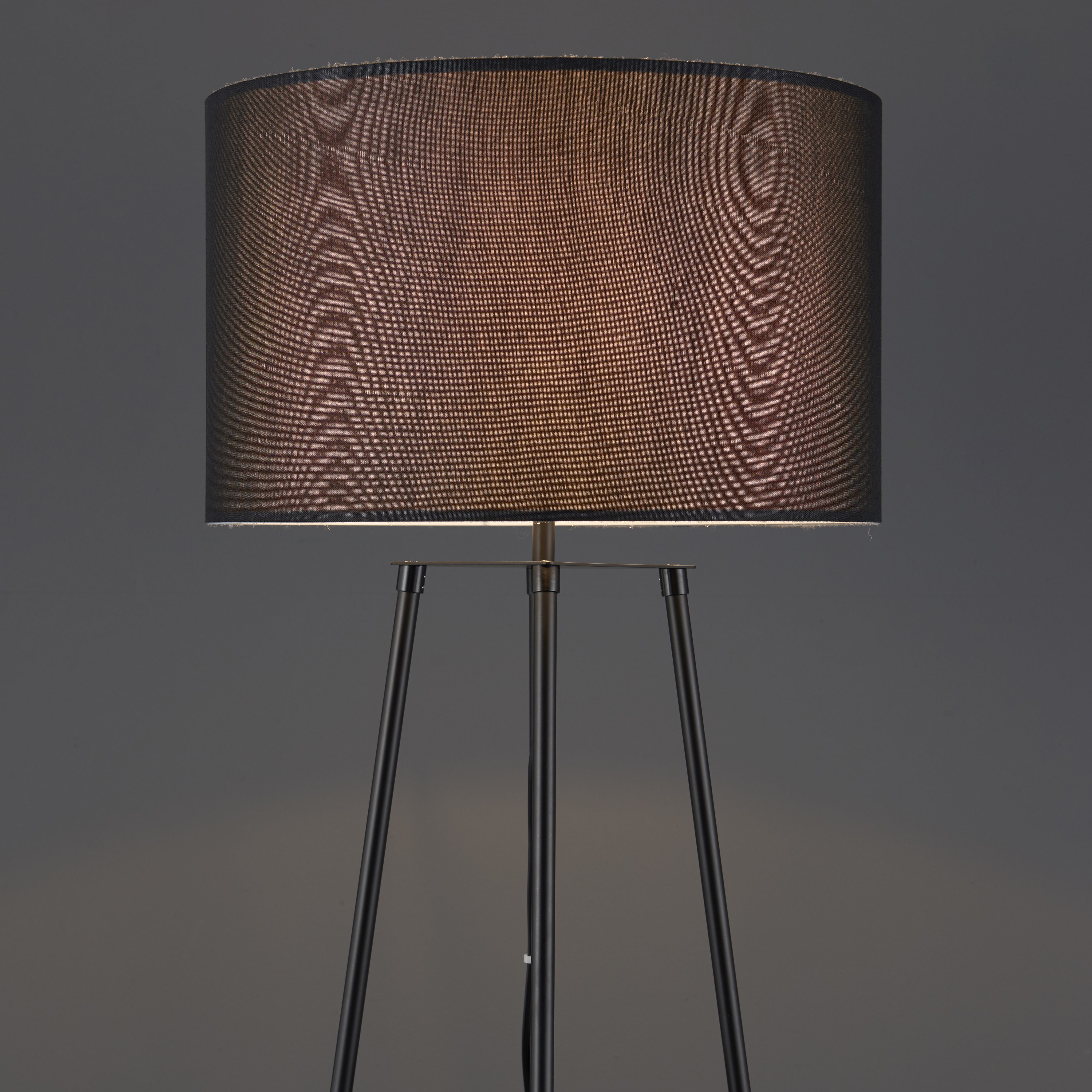 Triton Tripod Shelved Matt Black LED Floor lamp