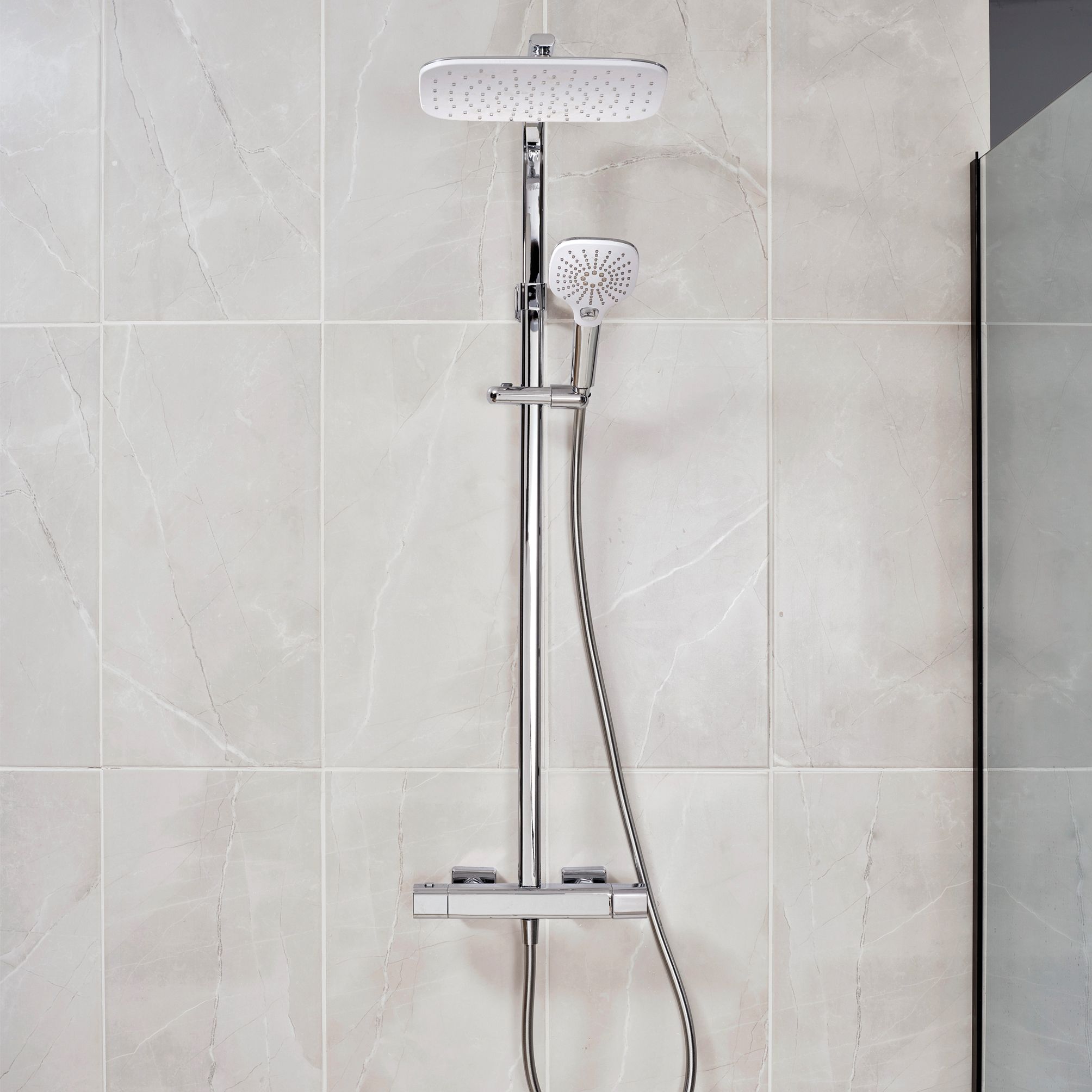 Triton Velino Gloss Chrome effect Thermostatic Mixer Multi head shower