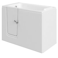 Trojan Baths Gloss White Rectangular Left-handed Deep Soak Easy access bath (L)122cm (W)65cm