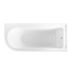 Trojan Baths Gloss White Roll-top Right-handed Traditional Shower bath (L)168.5cm (W)75cm