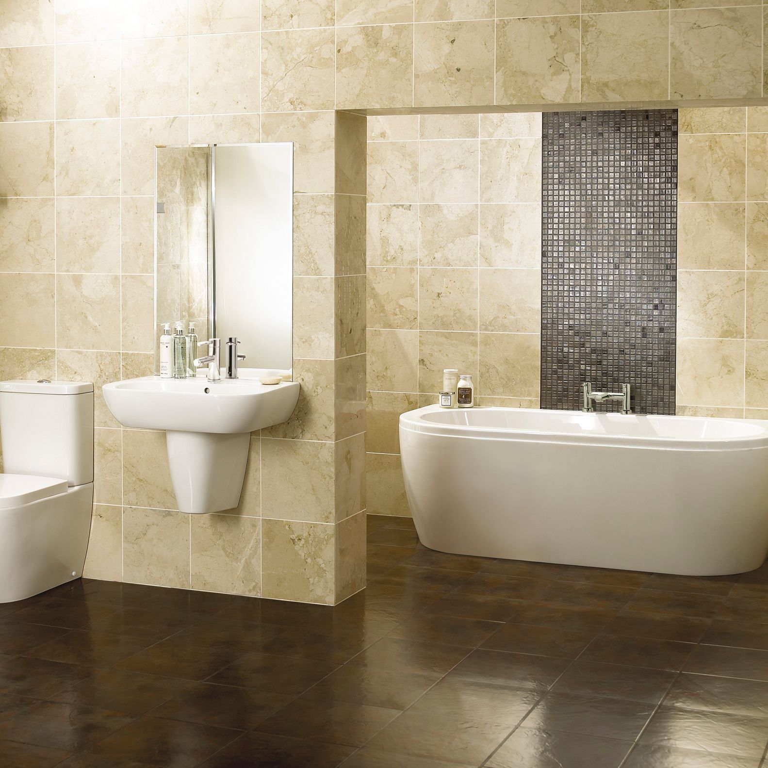Trojan Baths LH & RH Reversible Acrylic Curved 12 Twin ended Bath, panel & air spa set, (L)1700mm (W)800mm