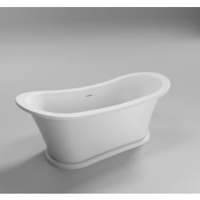 Trojan Baths Matt White Oval Left or right-handed Modern Freestanding Luxury bath (L)170cm (W)74cm