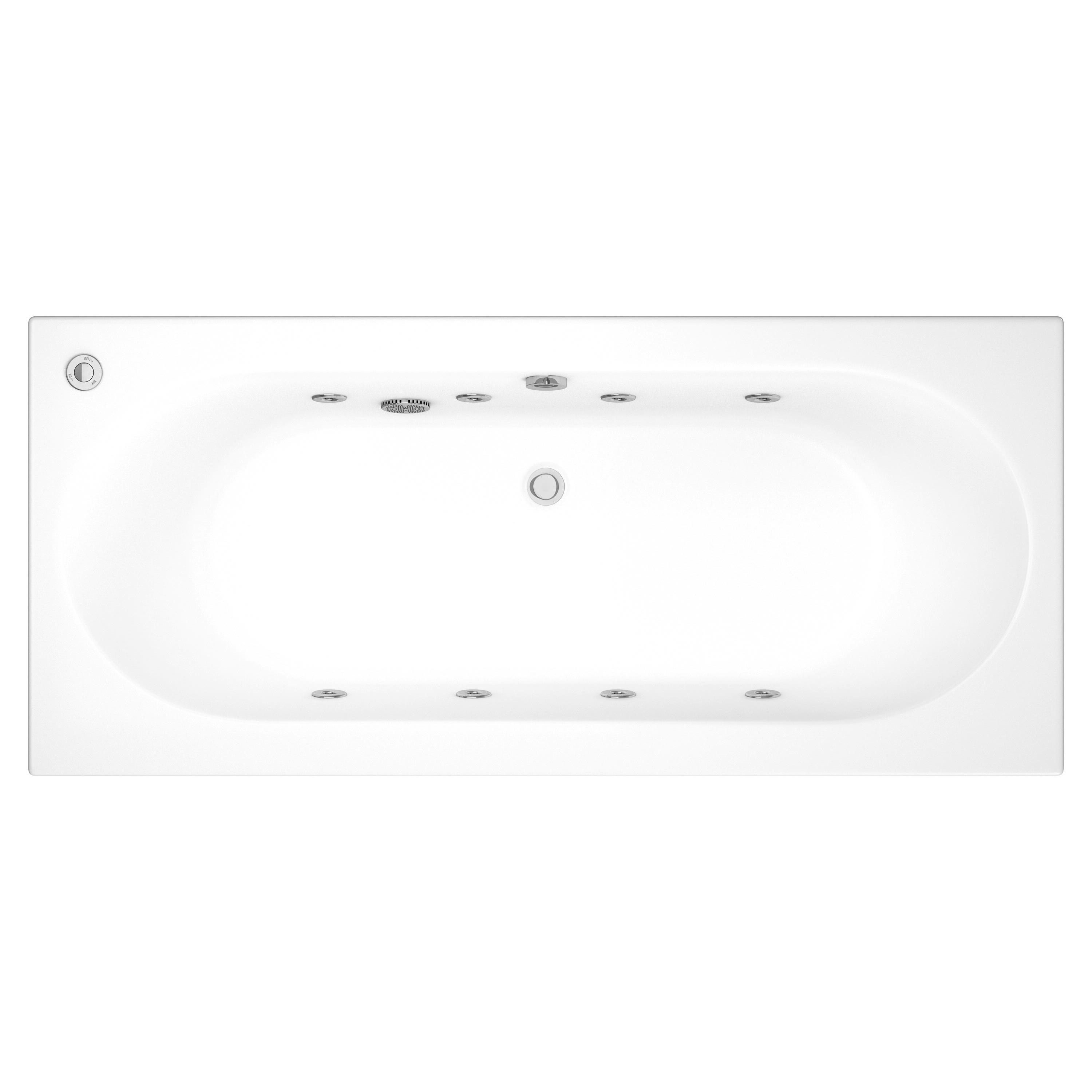 Trojan Baths Whirlpool Silver effect 8 Jet Bath spa system with LED
