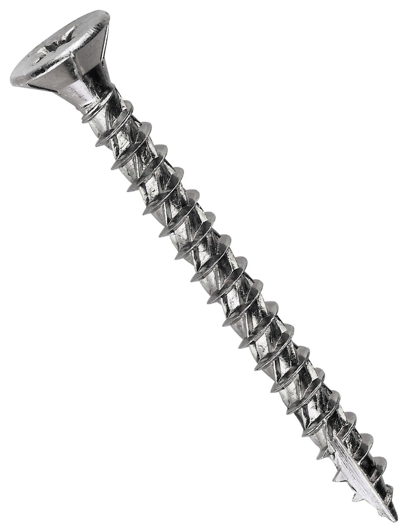 Turbo Silver PZ Double self-countersunk Zinc-plated Carbon steel Multipurpose screw (Dia)4mm (L)50mm, Pack of 200