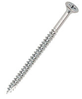 Turbo Silver Zinc-plated Carbon steel Screw (Dia)5mm (L)100mm, Pack of 100