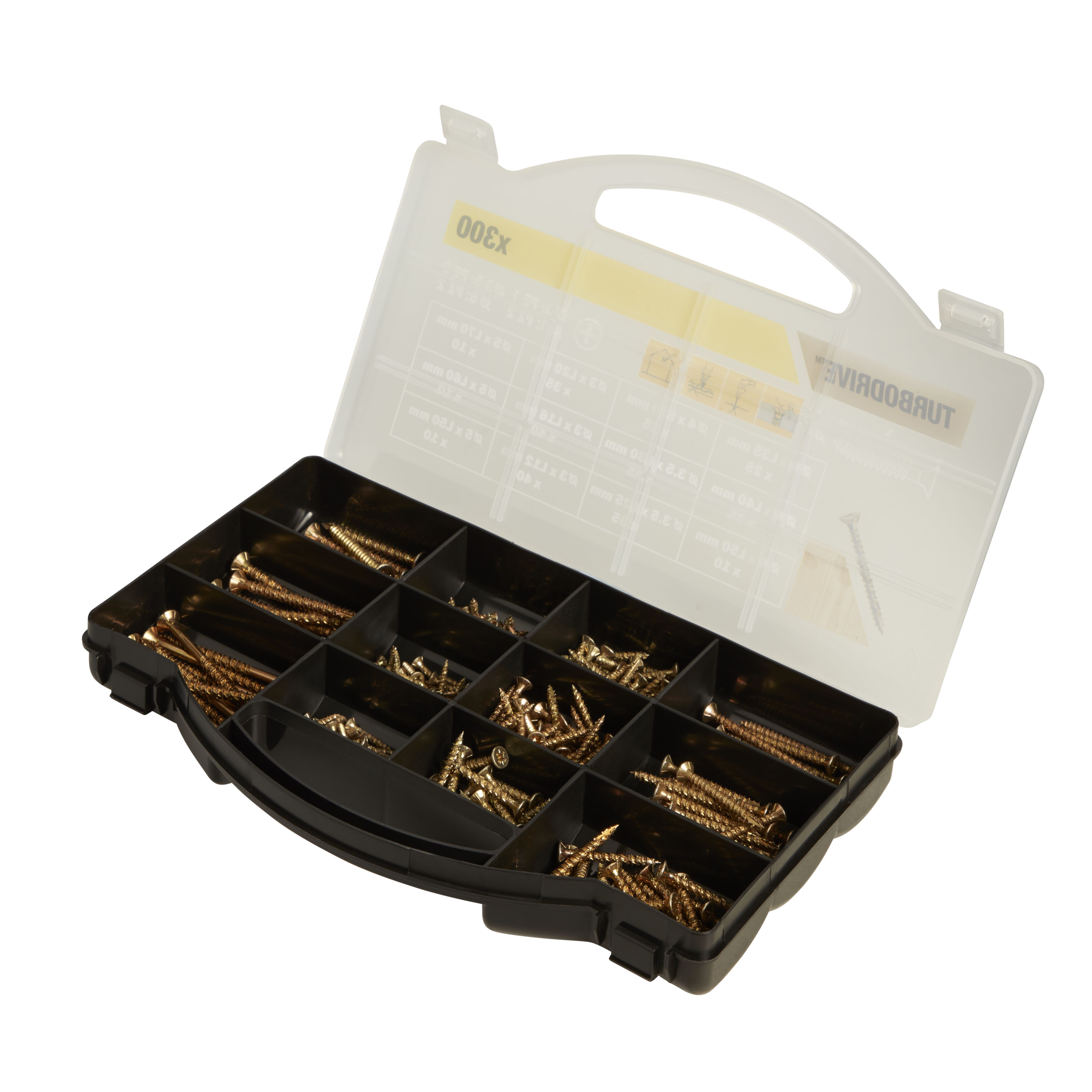 TurboDrive Assorted wood screw TX Yellow-passivated Steel Screw, Pack of 300