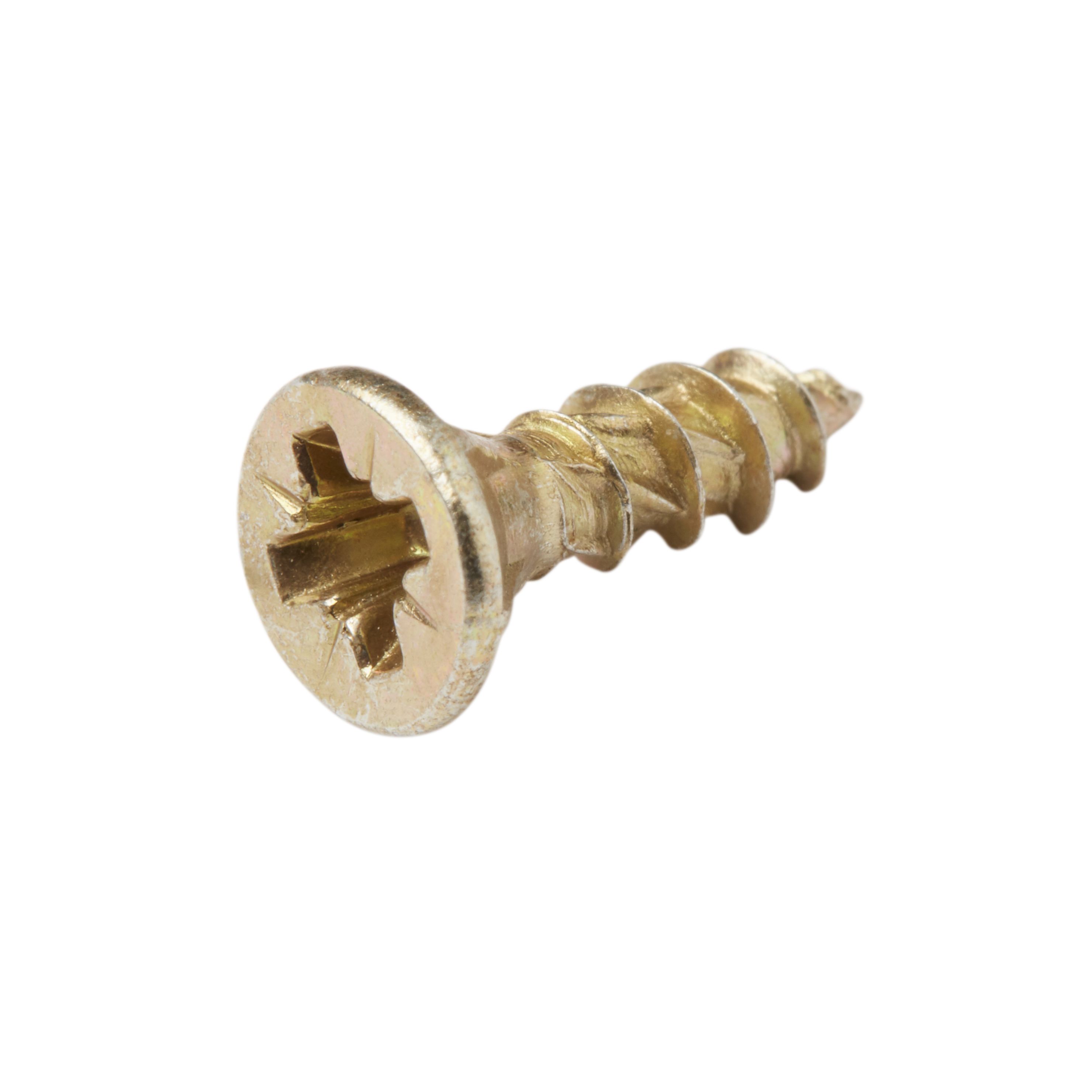 TurboDrive Pozidriv Double self-countersunk Yellow-passivated Steel Wood screw (Dia)3.5mm (L)12mm, Pack of 20