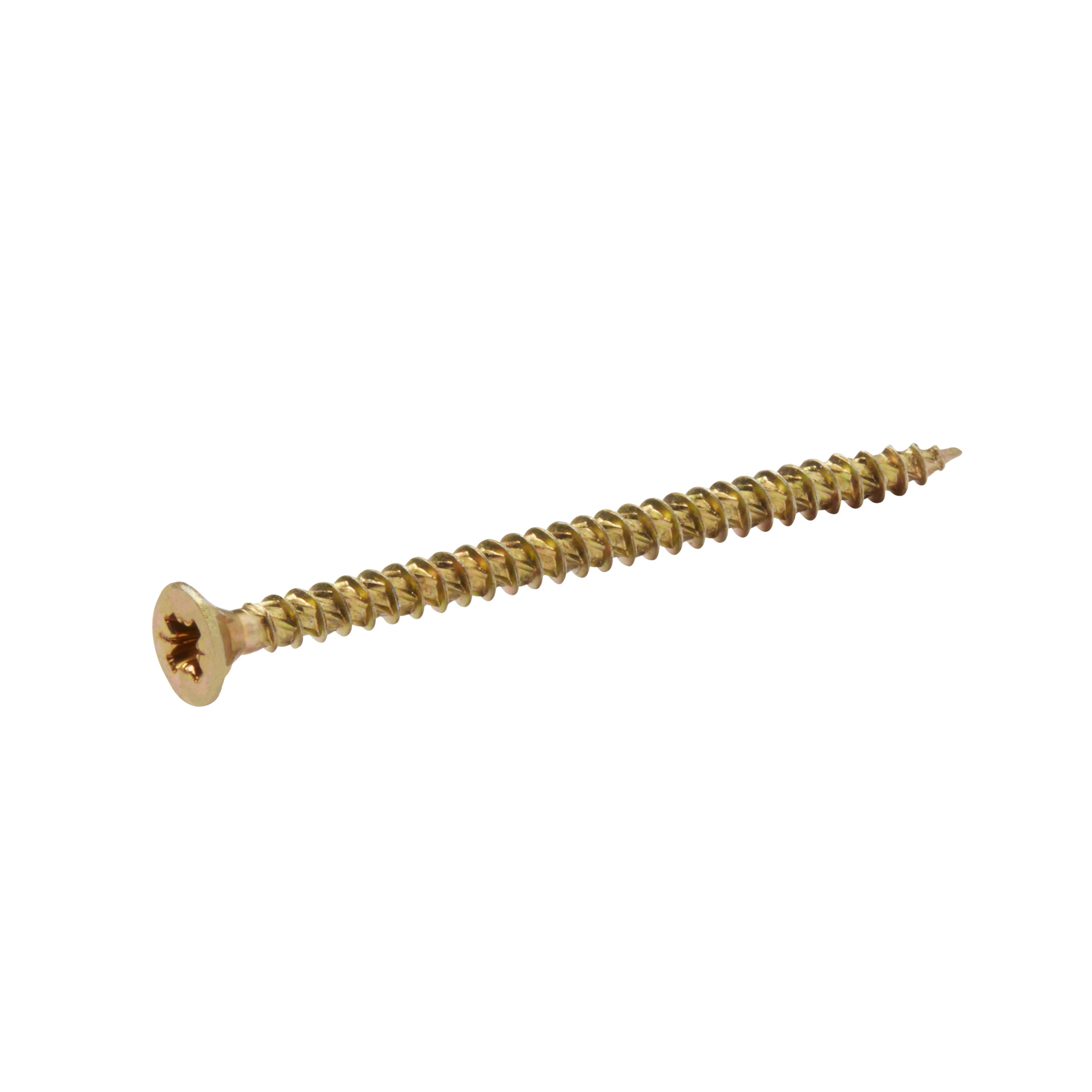 TurboDrive Pozidriv Double self-countersunk Yellow-passivated Steel Wood screw (Dia)4mm (L)60mm, Pack of 20