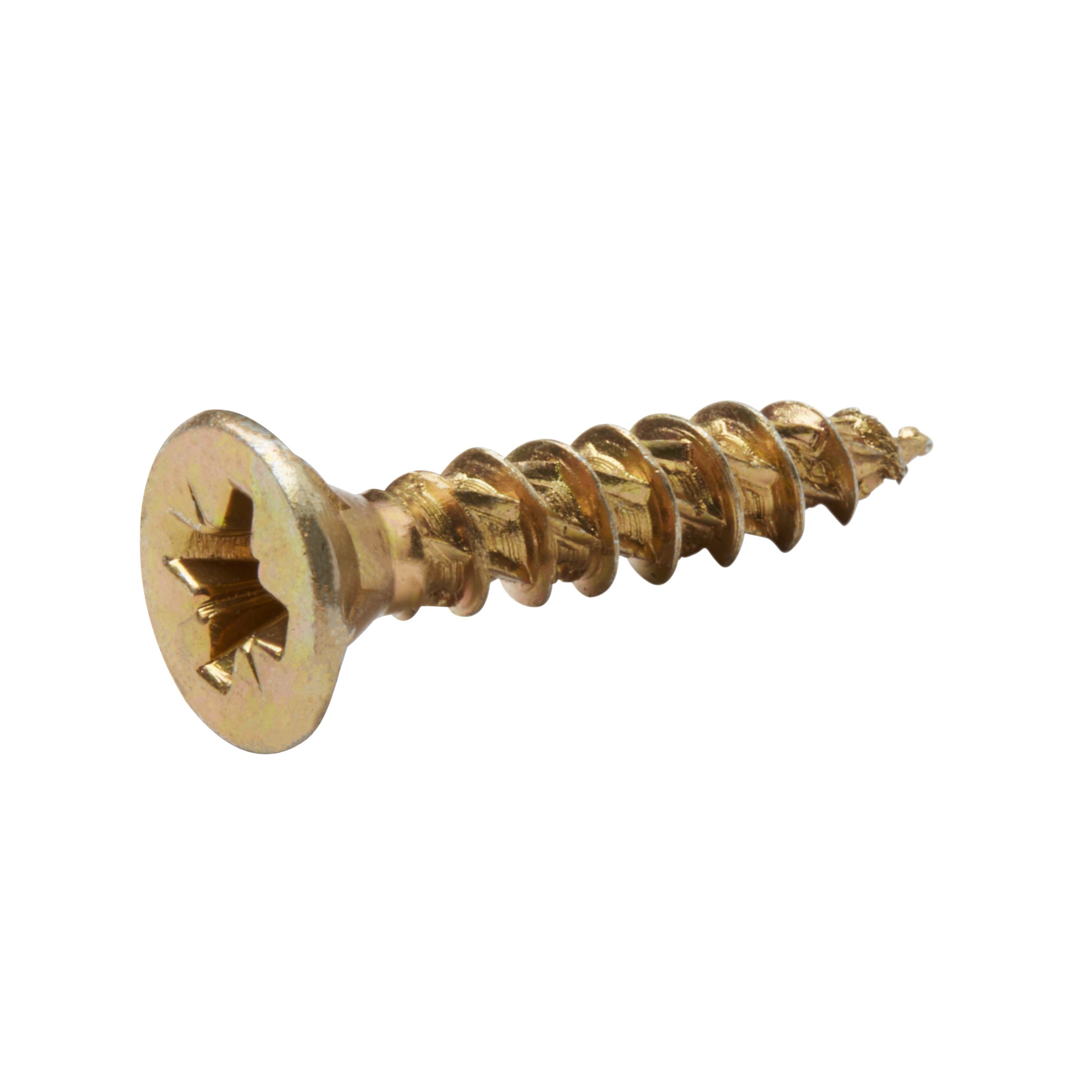 TurboDrive Pozidriv Double self-countersunk Yellow-passivated Steel Wood screw (Dia)6mm (L)30mm, Pack of 20