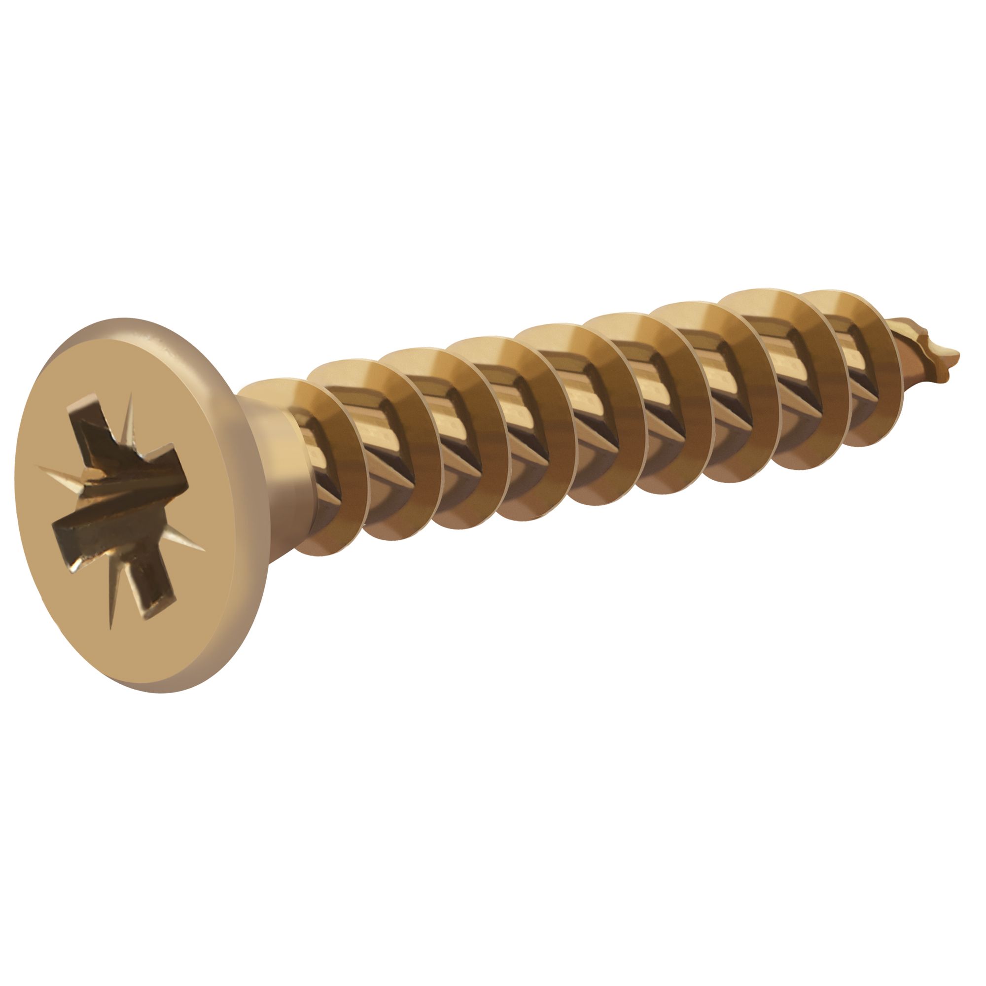 TurboDrive Pozidriv Yellow-passivated Steel Screw (Dia)4.5mm (L)25mm, Pack of 100