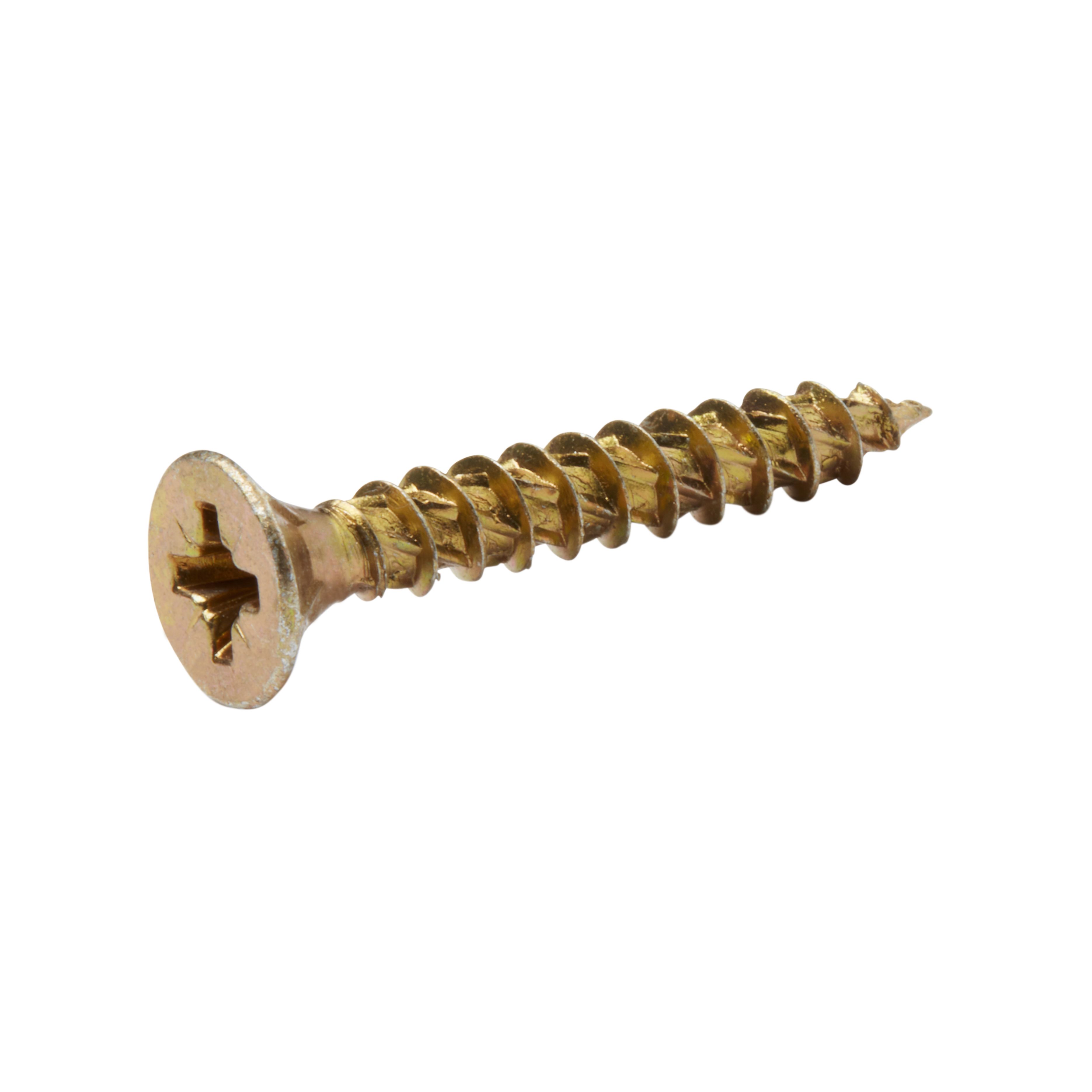 TurboDrive Pozidriv Yellow-passivated Steel Screw (Dia)6mm (L)40mm, Pack of 20