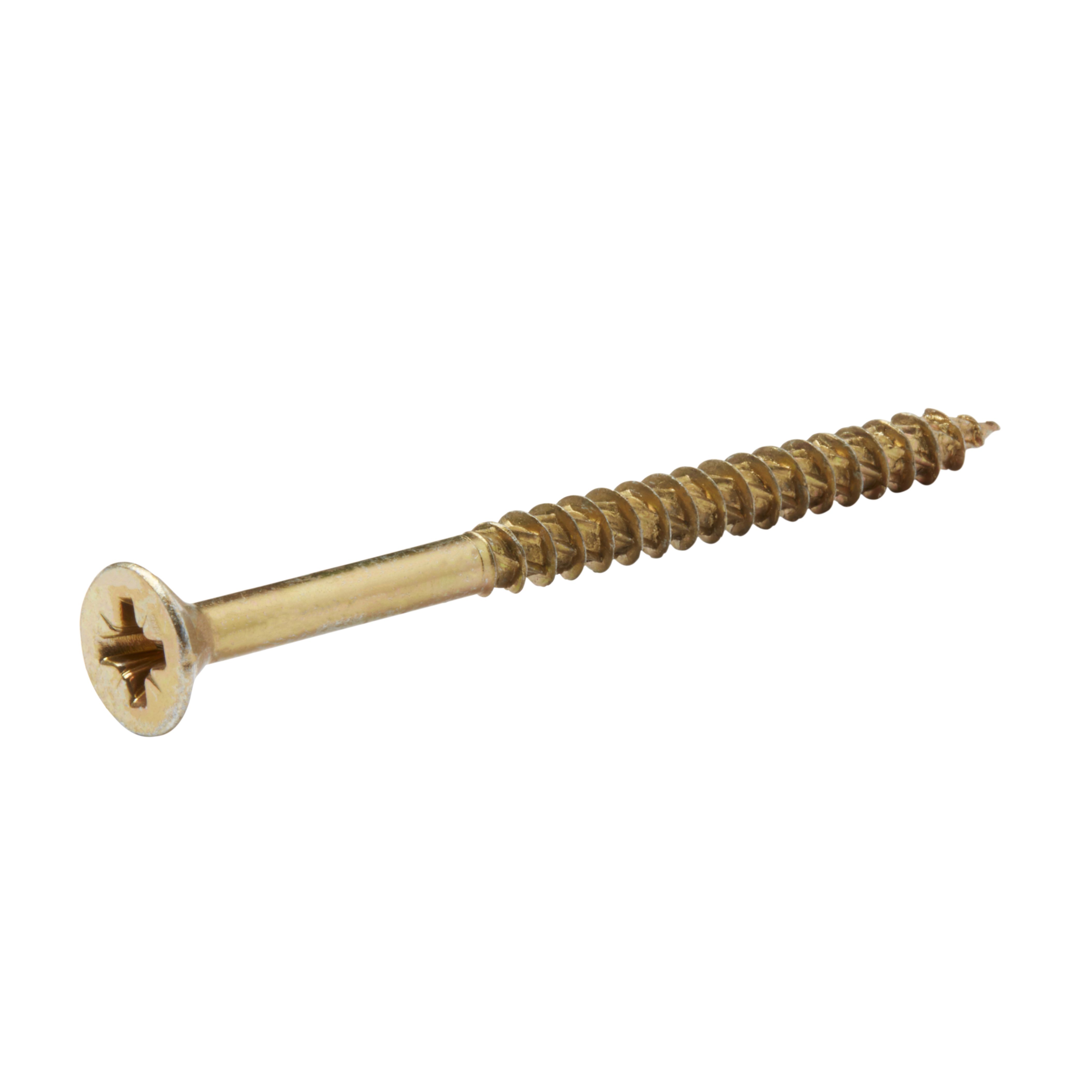 TurboDrive Pozidriv Yellow-passivated Steel Screw (Dia)6mm (L)80mm, Pack of 20