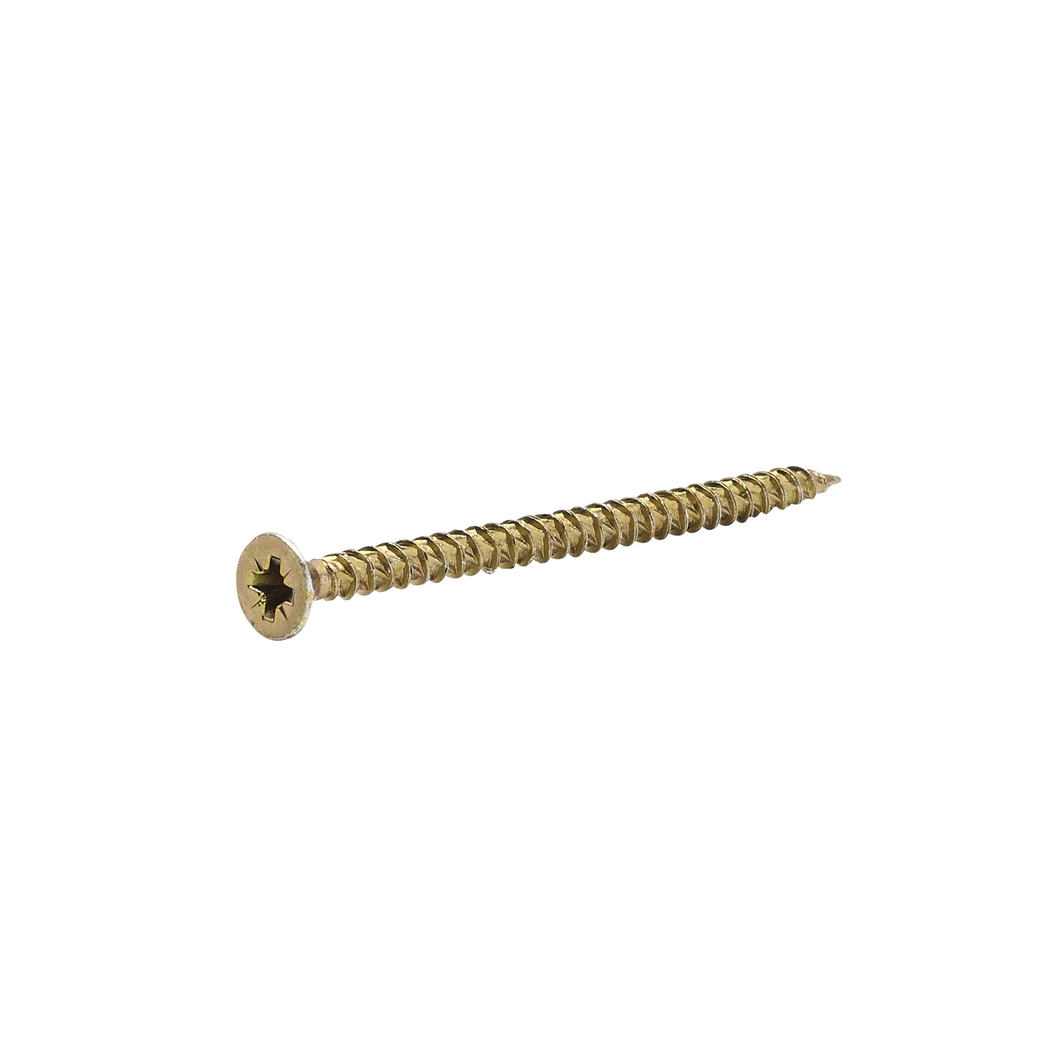 TurboDrive PZ Double-countersunk Yellow-passivated Steel Wood screw (Dia)4mm (L)60mm, Pack of 100