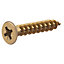 TurboDrive PZ Double-countersunk Yellow-passivated Steel Wood screw (Dia)5mm (L)30mm, Pack of 100