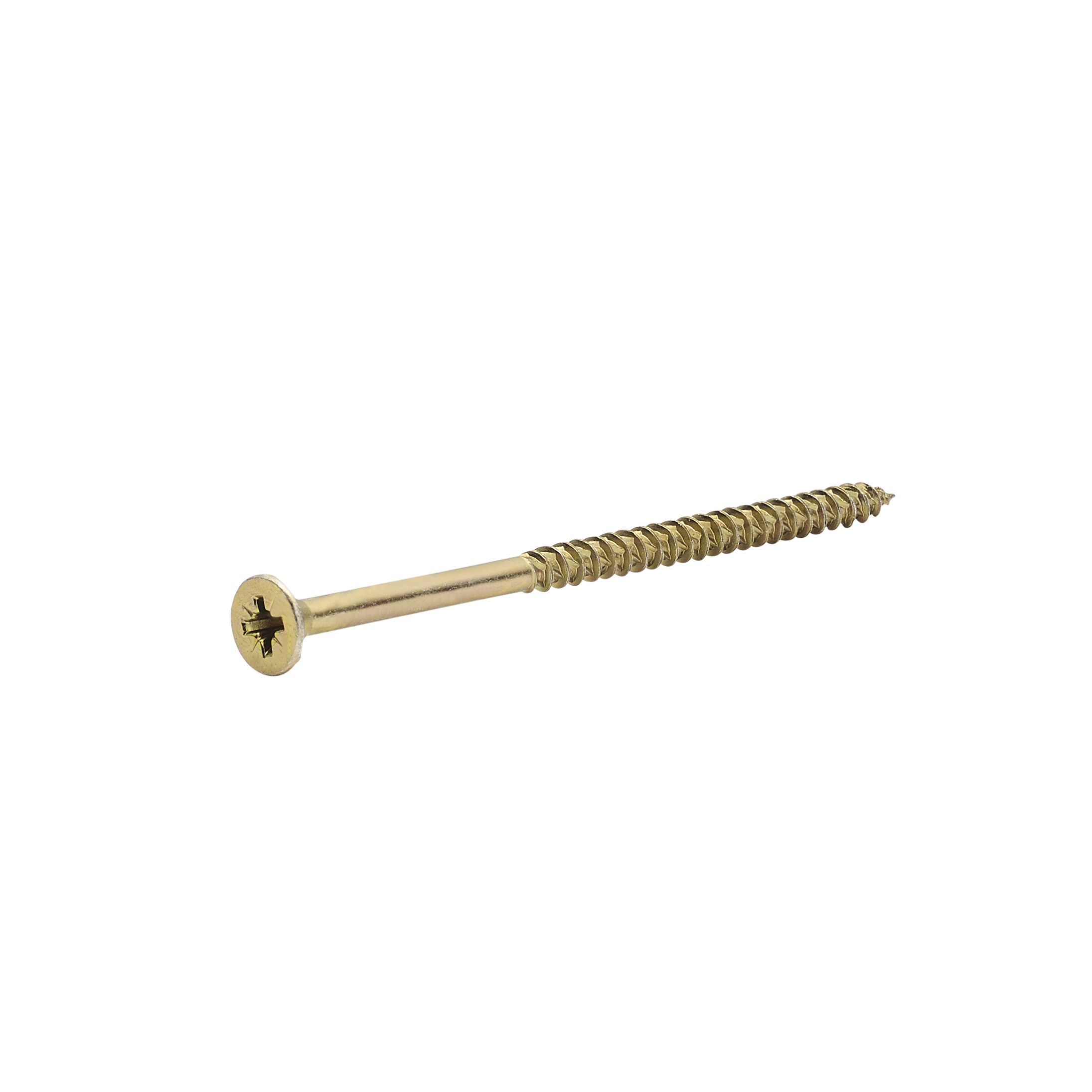 TurboDrive PZ Double-countersunk Yellow-passivated Steel Wood screw (Dia)5mm (L)90mm, Pack of 100