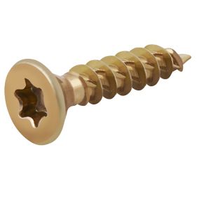 TurboDrive TX Double-countersunk Yellow-passivated Steel Wood screw (Dia)4mm (L)20mm, Pack of 100
