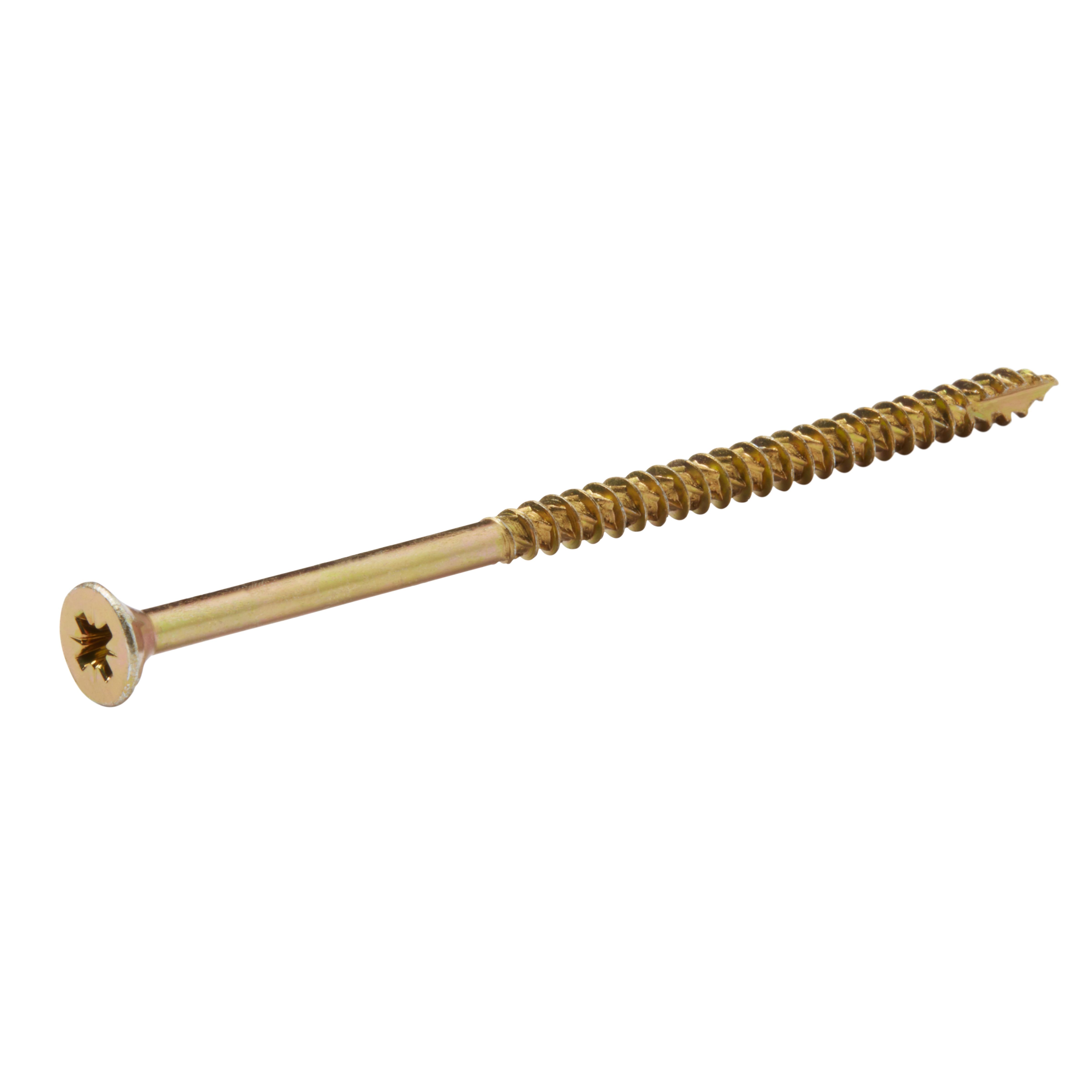 TurboDrive Yellow-passivated Steel Screw (Dia)5mm (L)100mm, Pack of 20