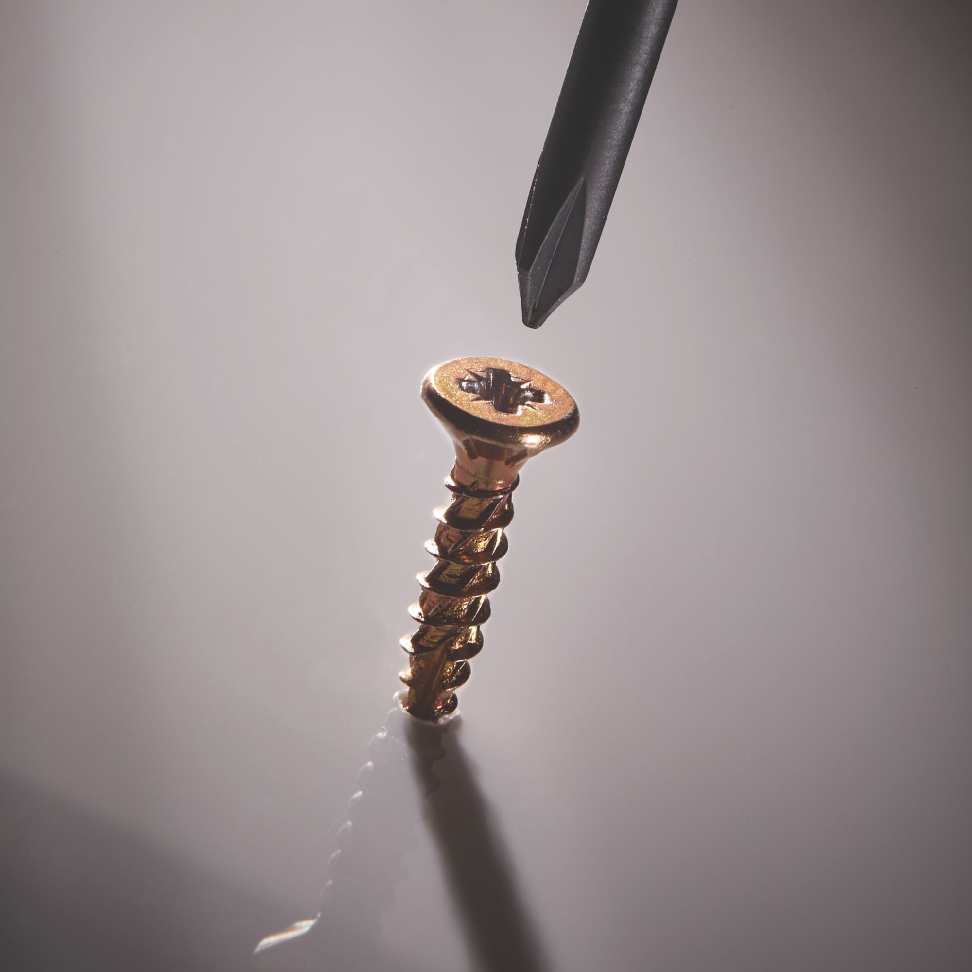TurboGold PZ Double-countersunk Yellow-passivated Carbon steel Screw (Dia)5mm (L)60mm, Pack of 100