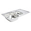 Turing Linen Inox Stainless steel 1.5 Bowl Sink & drainer 500mm x 860mm