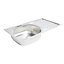 Turing Linen Inox Stainless steel 1 Bowl Sink & drainer 435mm x 760mm