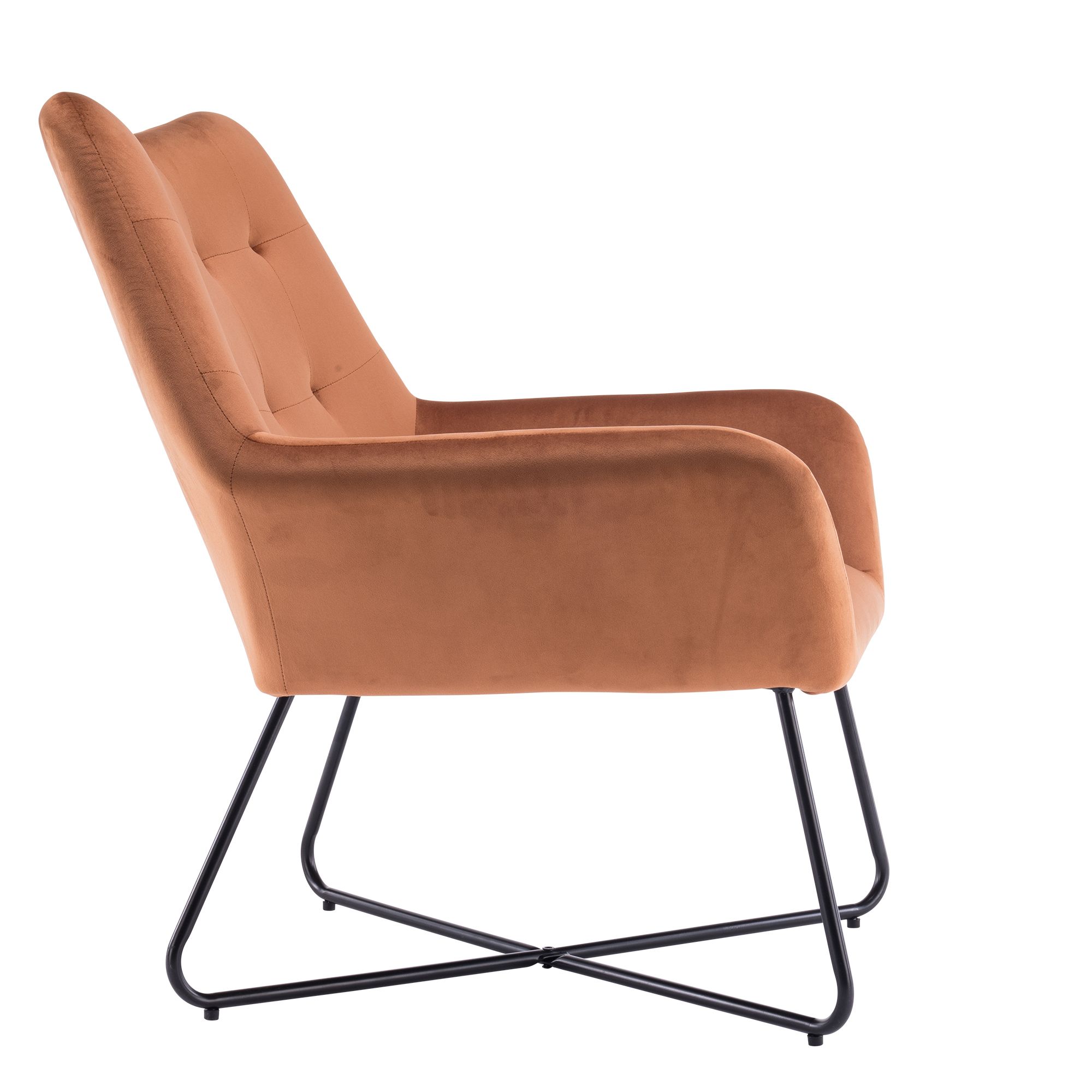 Turio Burnt orange Velvet effect Chair (H)865mm (W)750mm (D)800mm