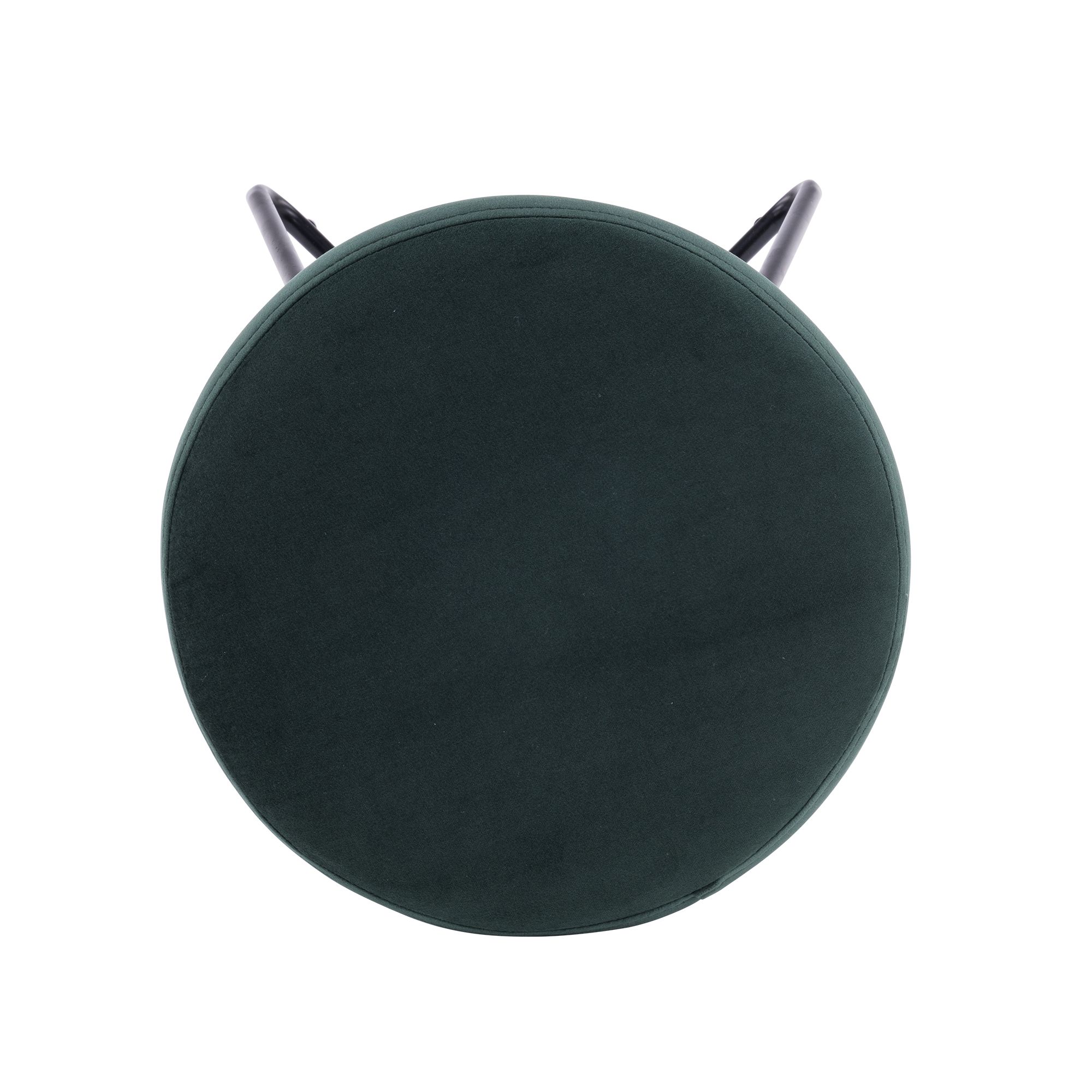 Turio Forest green Velvet effect Padded Stool