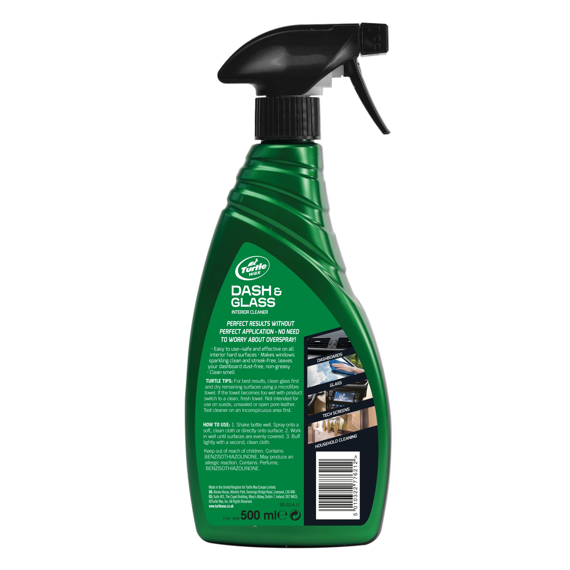 Turtle Wax Dash & Glass Dash Interior cleaner, 500ml Bottle