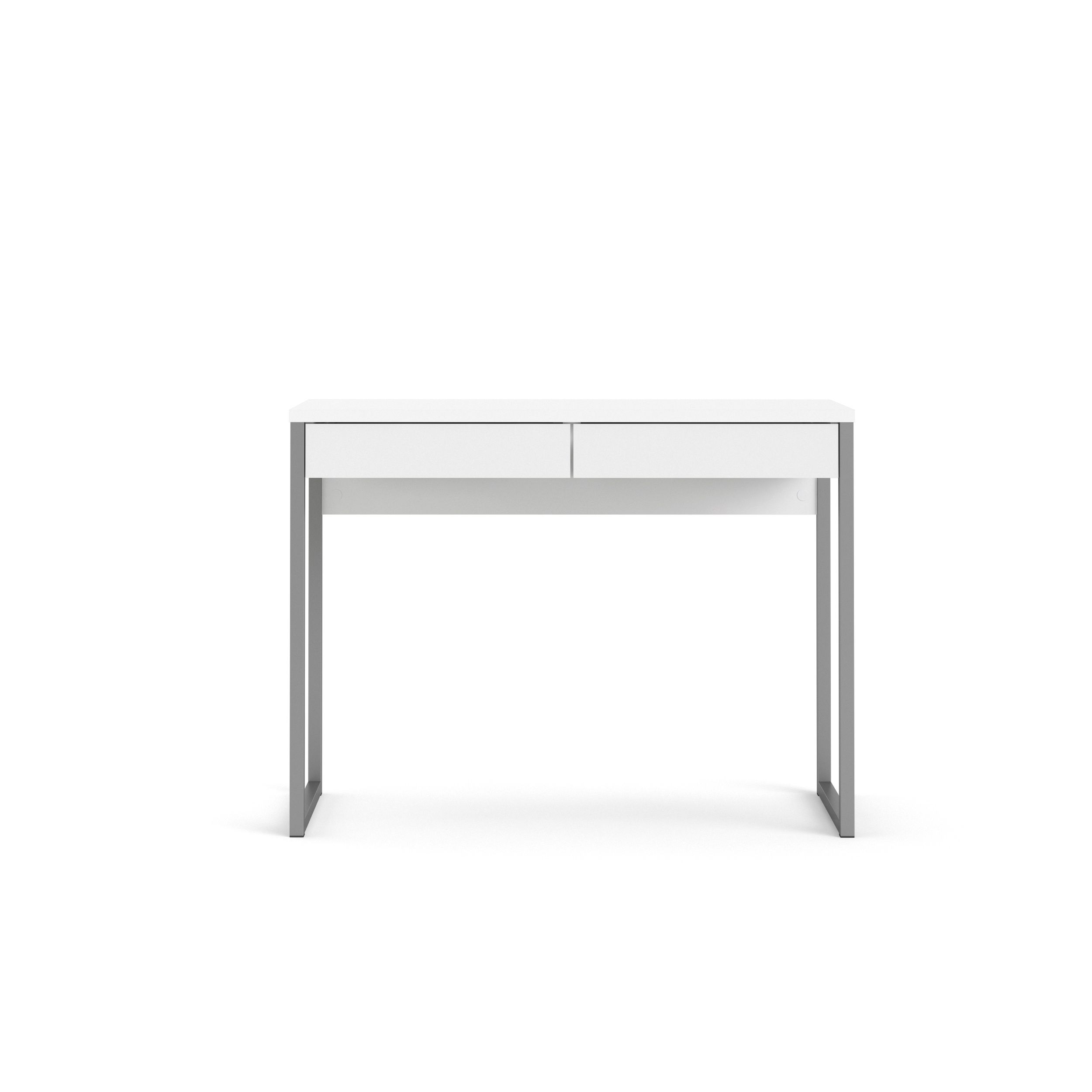 Tvilum Mali Gloss white 2 drawer Desk (H)765mm (W)1016mm (D)400mm
