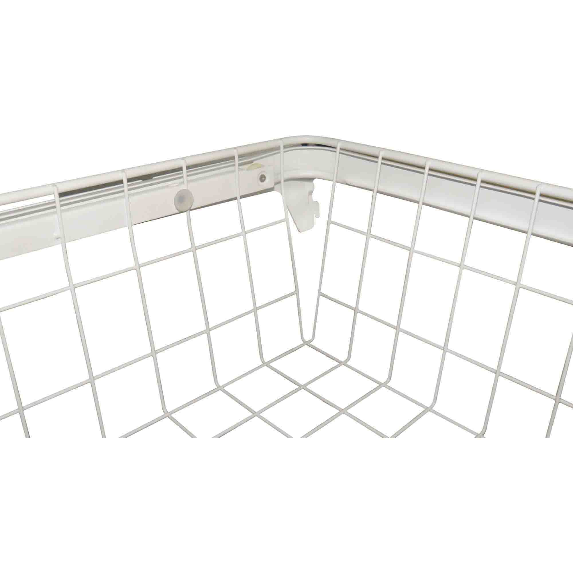 Twinslot Wire White Steel Nestable Storage basket (H)15cm (W)66.2cm (D)41.9cm