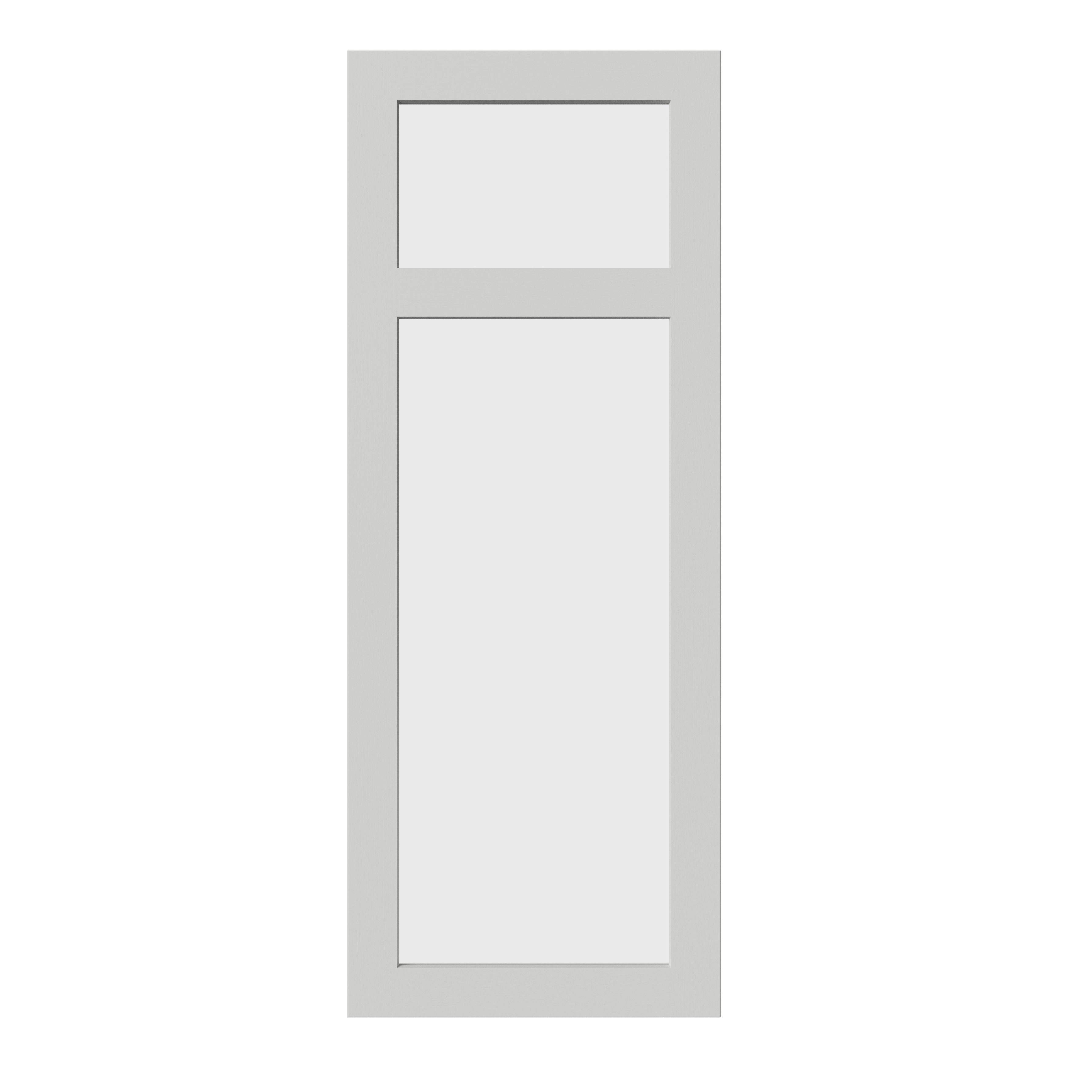 Tydeman Matt dove grey Shaker Glazed Dresser Cabinet door (W)500mm (H)1425mm (T)20mm