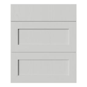 Tydeman Matt grey Shaker 3 drawer cabinet front (H)720mm (W)597mm (T)20mm