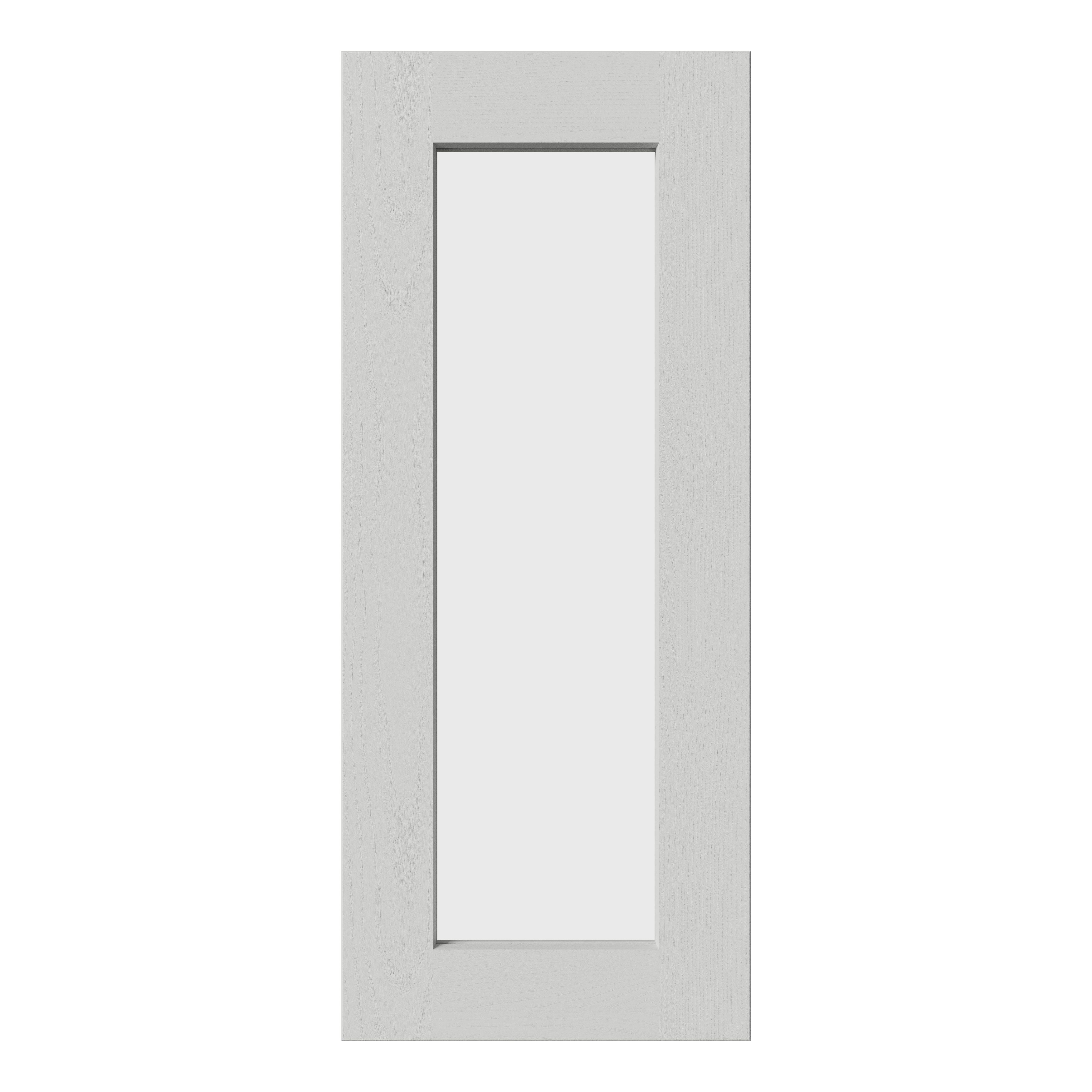 Tydeman Matt light grey Shaker Glazed Cabinet door (W)300mm (H)720mm (T)20mm