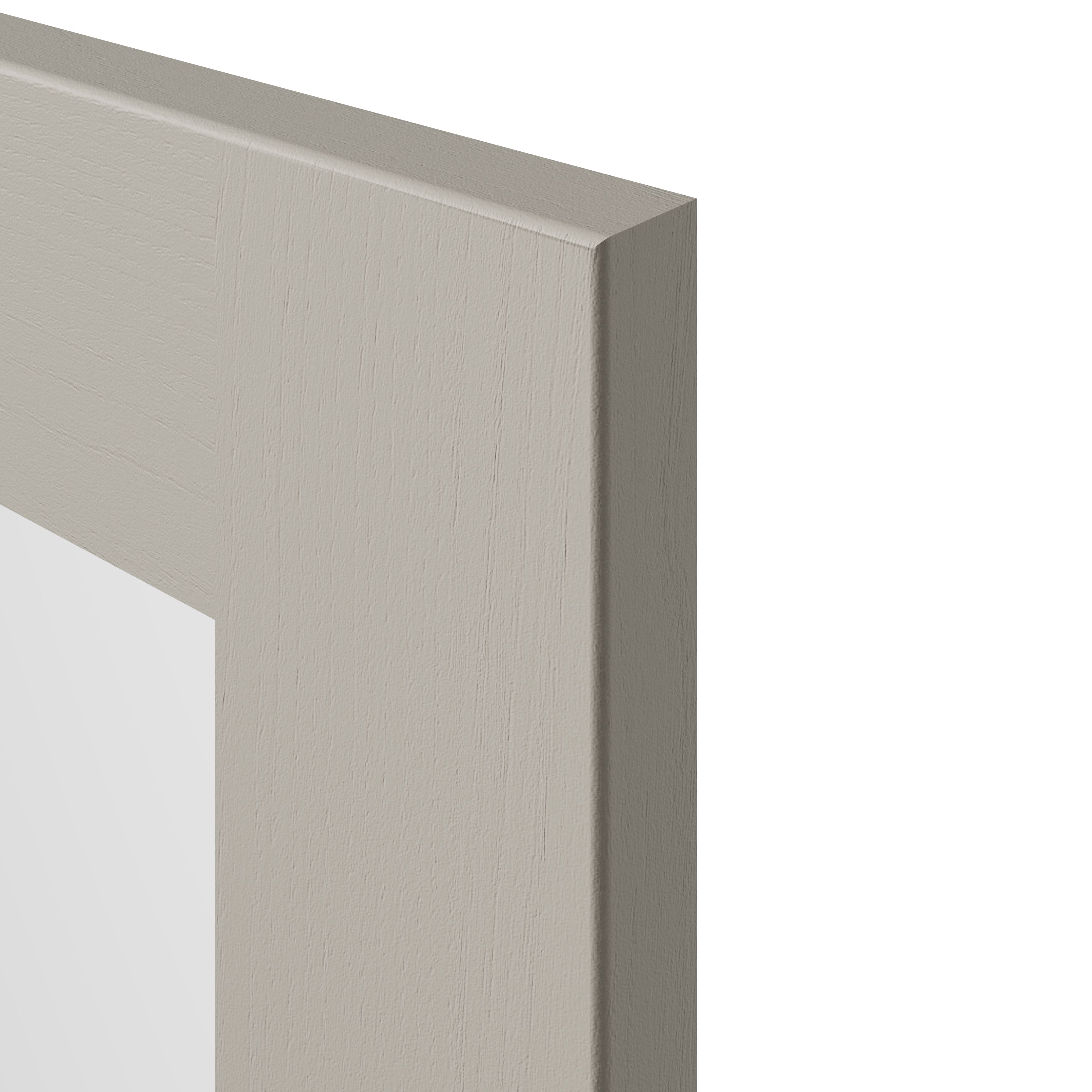 Tydeman Matt pebble Shaker Glazed Cabinet door (W)300mm (H)900mm (T)20mm