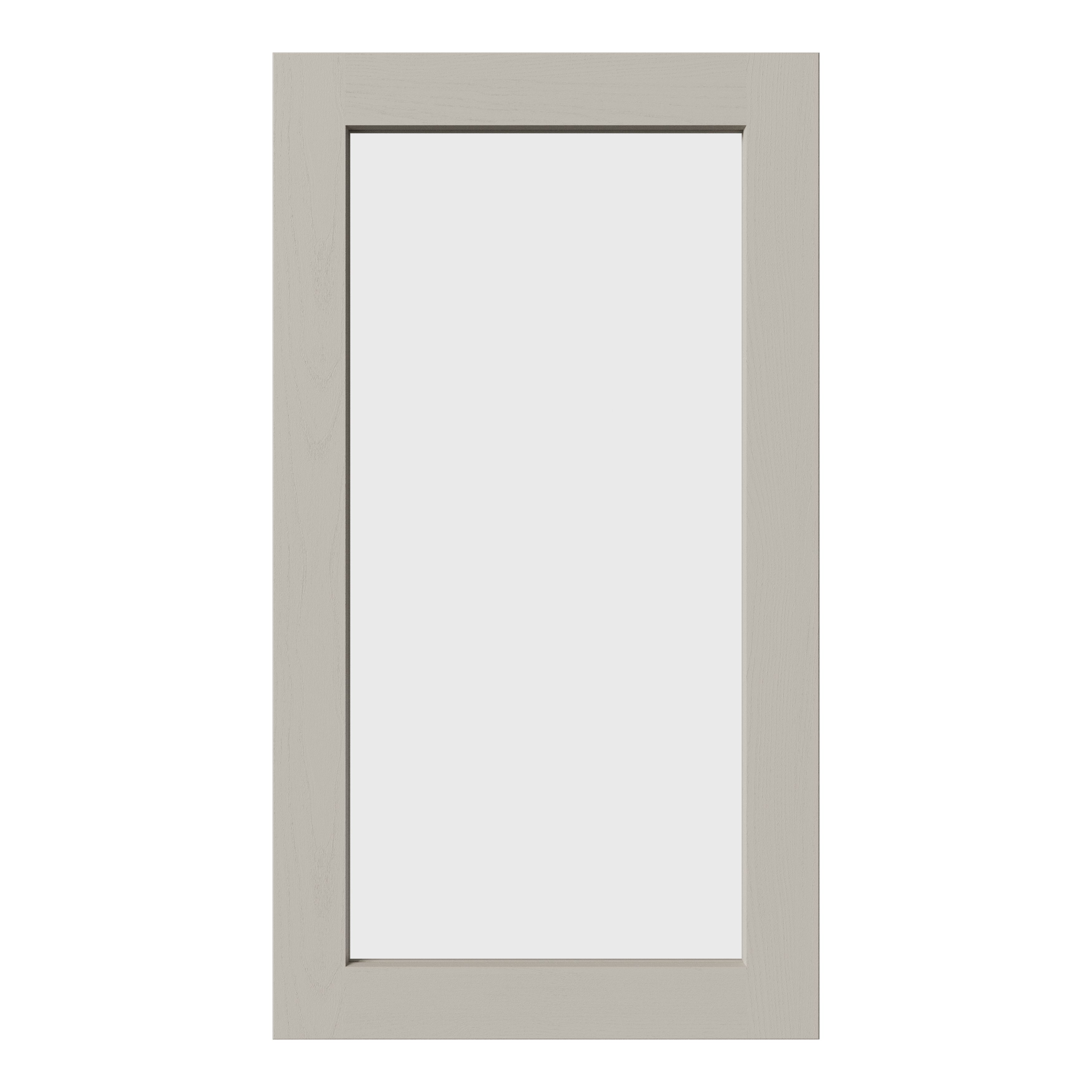Tydeman Matt pebble Shaker Glazed Cabinet door (W)500mm (H)900mm (T)20mm
