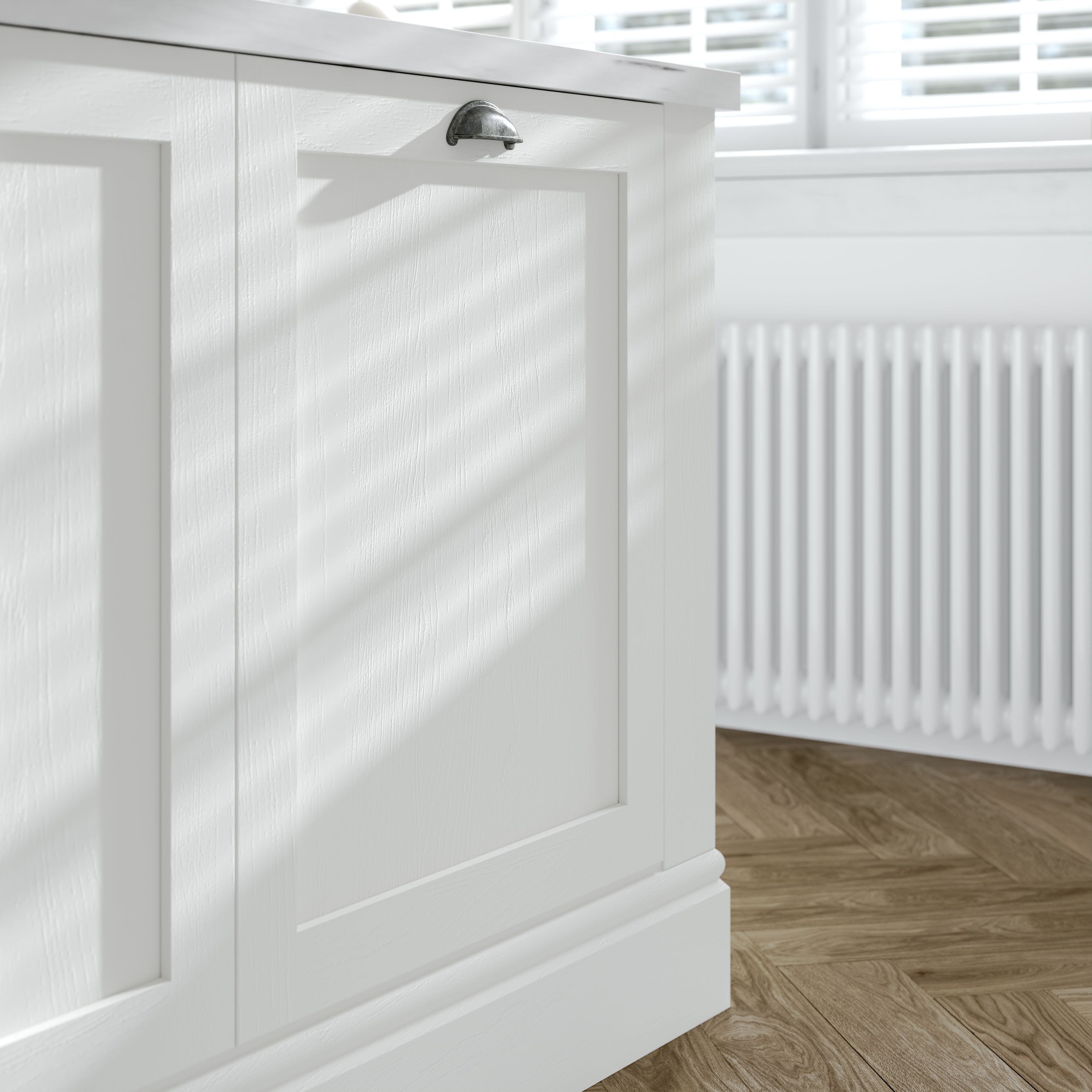 Tydeman Matt porcelain Shaker Base/wall Cabinet door (W)600mm (H)720mm (T)20mm
