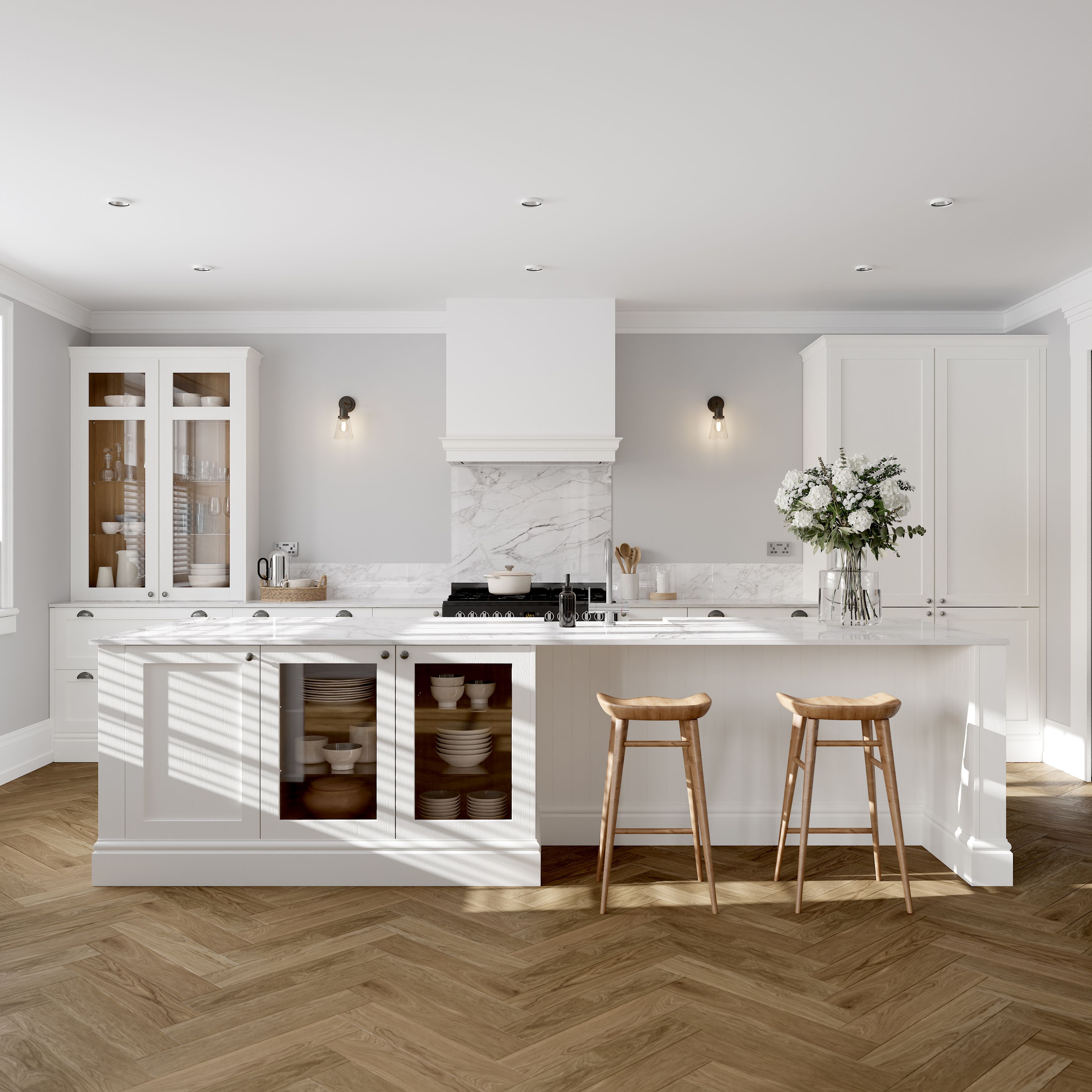 Tydeman Porcelain Painted wood effect Square edge Plinth, (L)2400mm