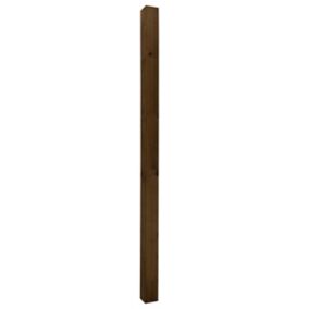 UC4 Brown Square Wooden Fence post (H)2.4m (W)100mm, Pack of 3
