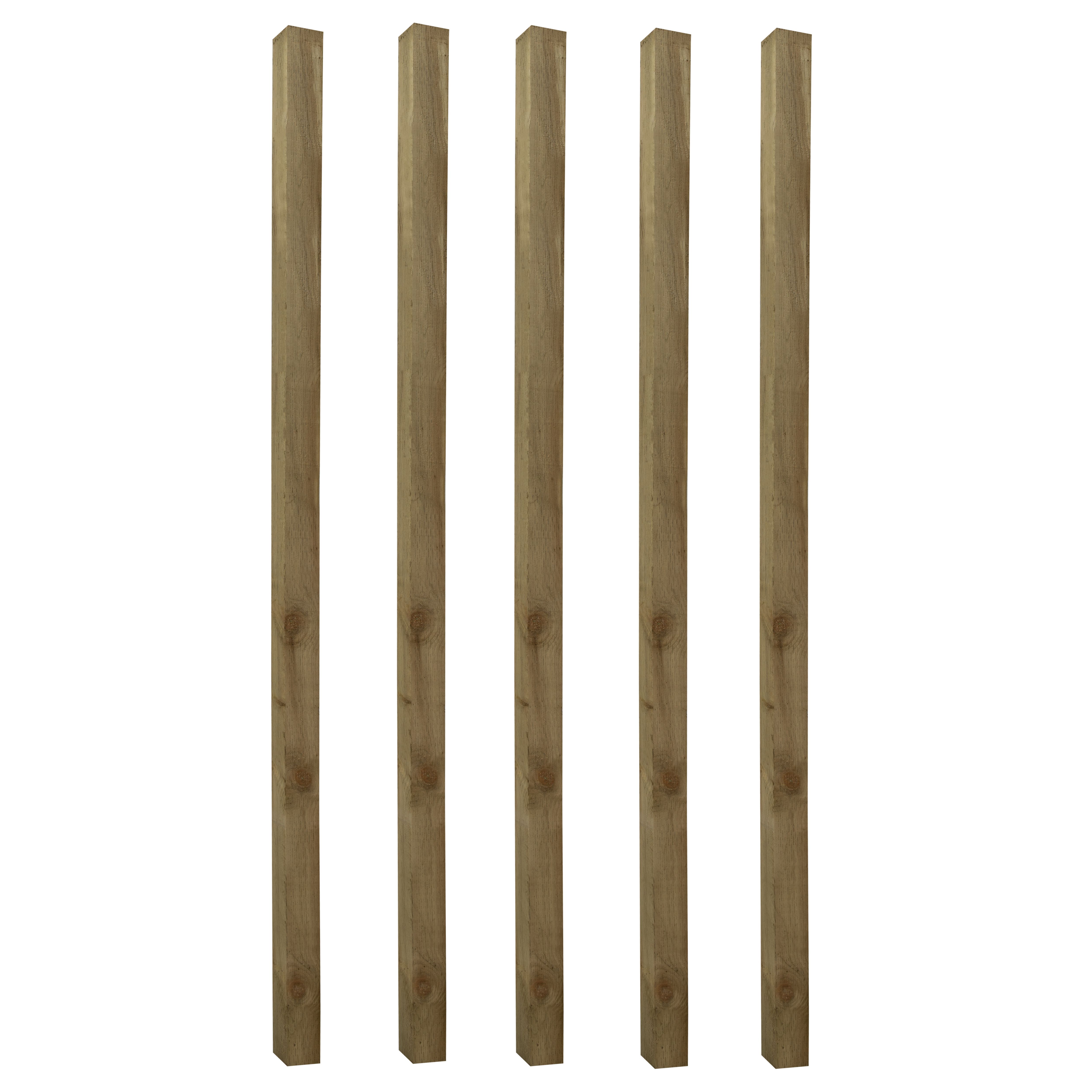 UC4 Green Square Wooden Fence post (H)2.4m (W)75mm, Pack of 5