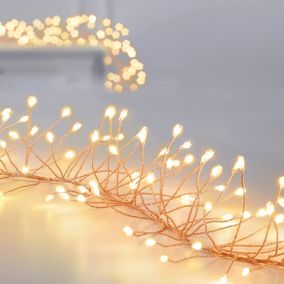Ultrabright 288 Warm white Cluster LED String lights Copper cable