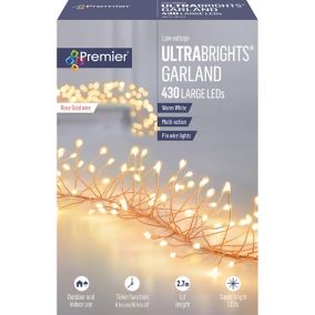 Ultrabright 430 Warm white Cluster LED String lights Copper cable