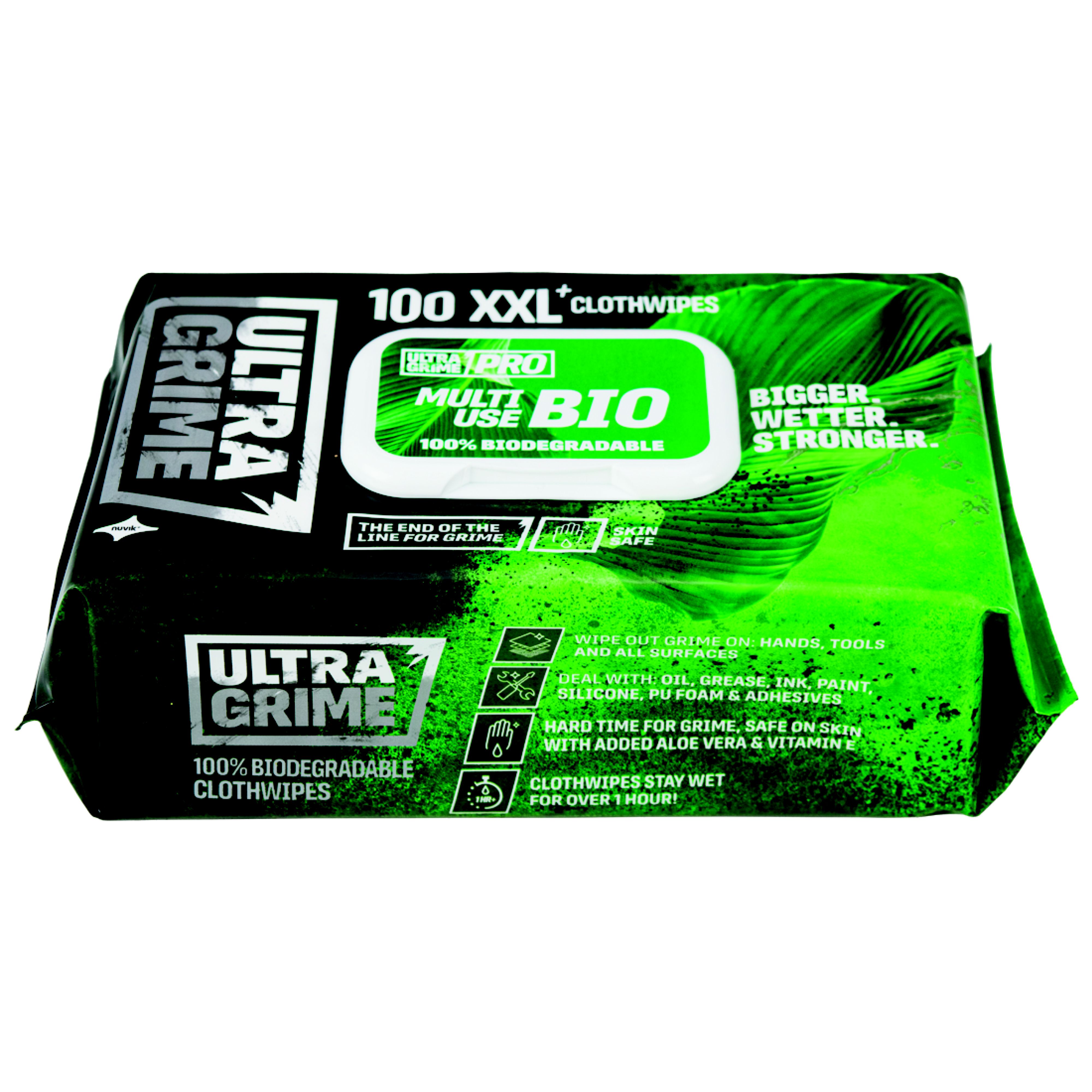 Ultragrime XXL Pro Bio Unfragranced Multisurface wipes, Pack of 80