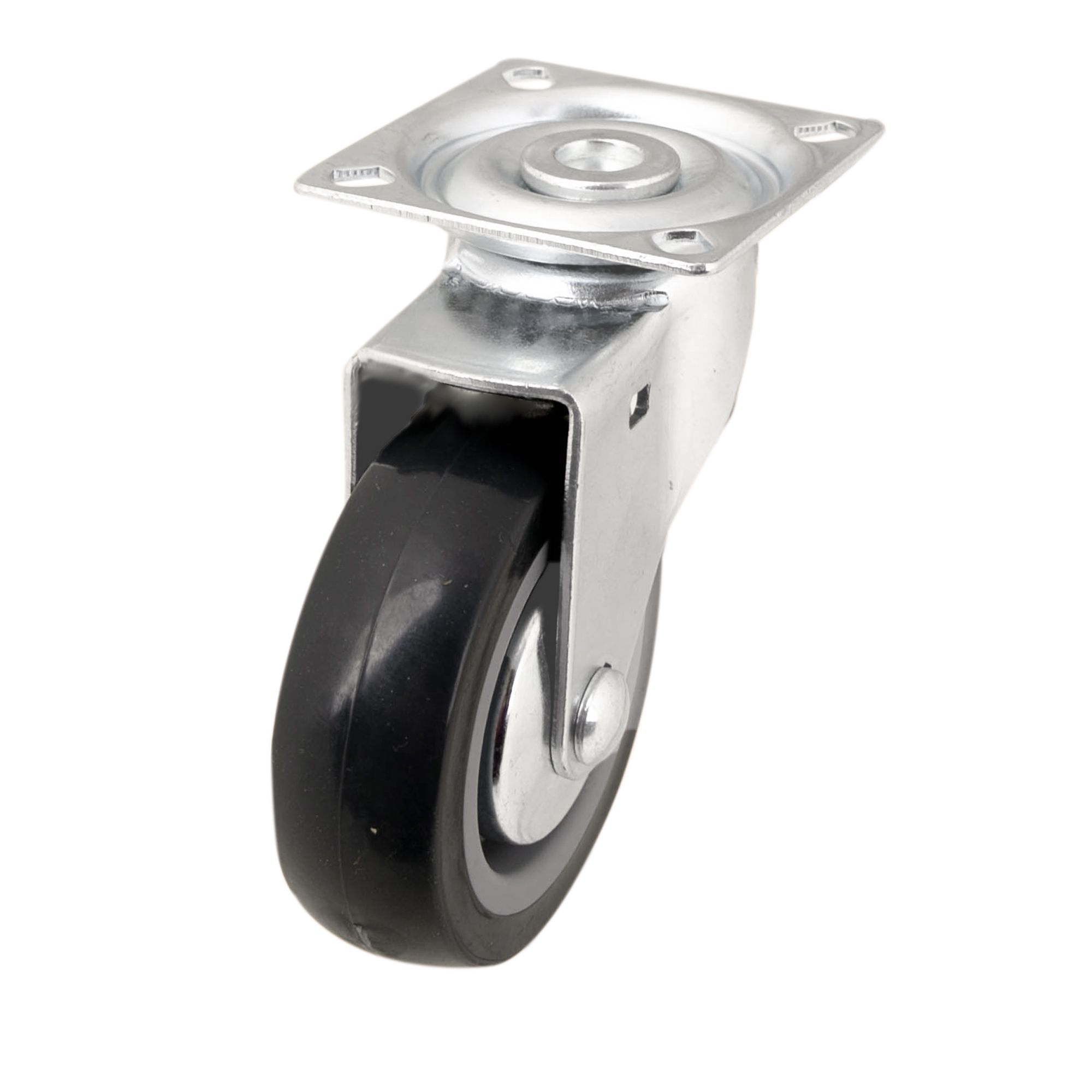 Unbraked Medium duty Swivel Castor WC65, (Dia)75mm (H)98.5mm (Max. Weight)55kg