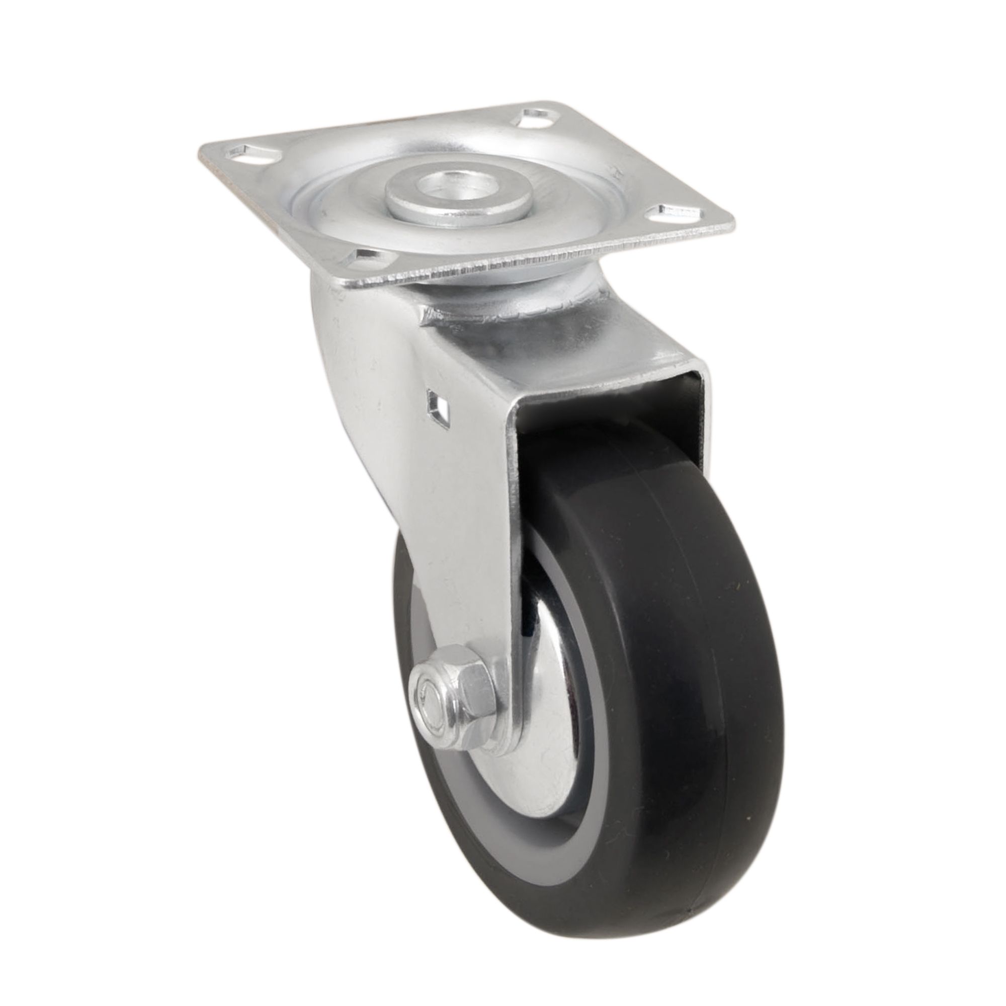 Unbraked Medium duty Swivel Castor WC65, (Dia)75mm (H)98.5mm (Max. Weight)55kg