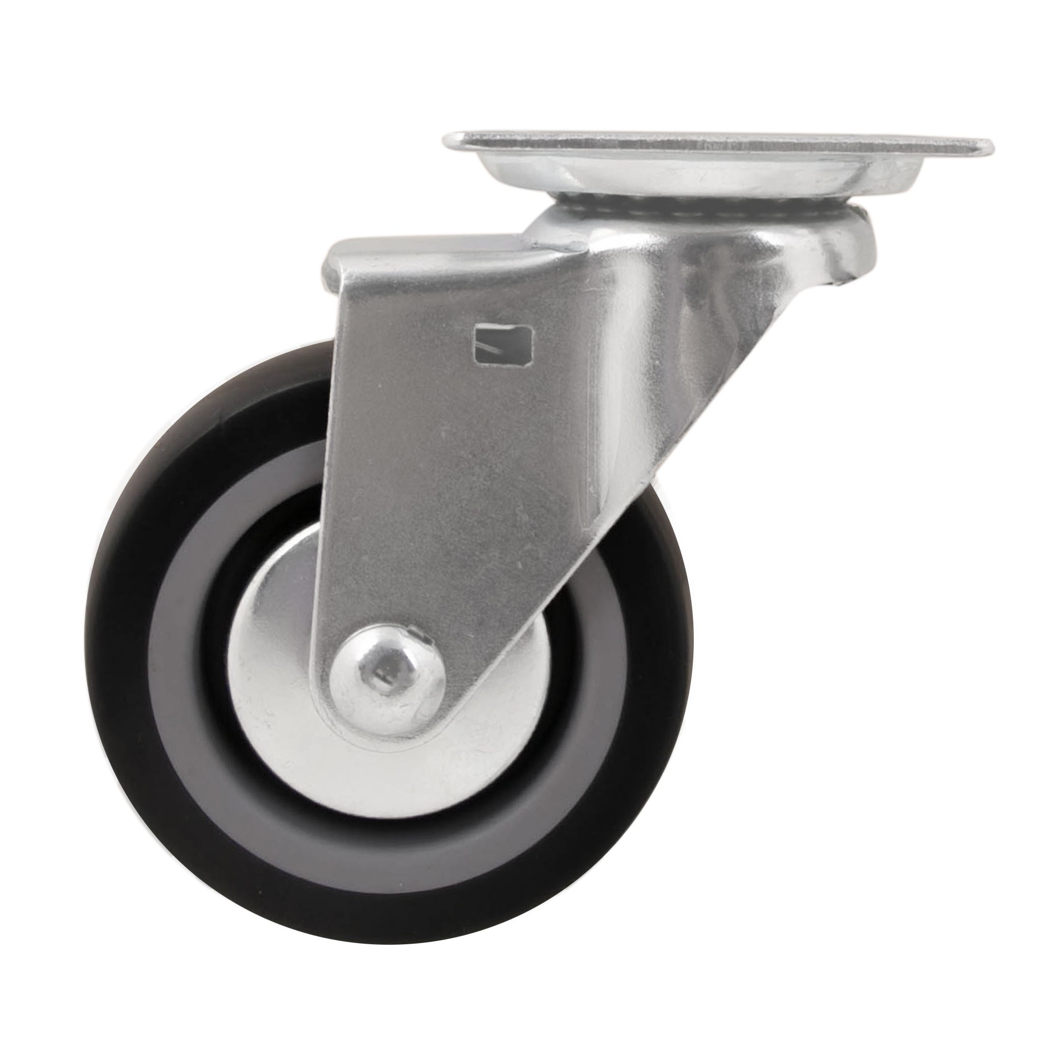 Unbraked Medium duty Swivel Castor WC65, (Dia)75mm (H)98.5mm (Max. Weight)55kg