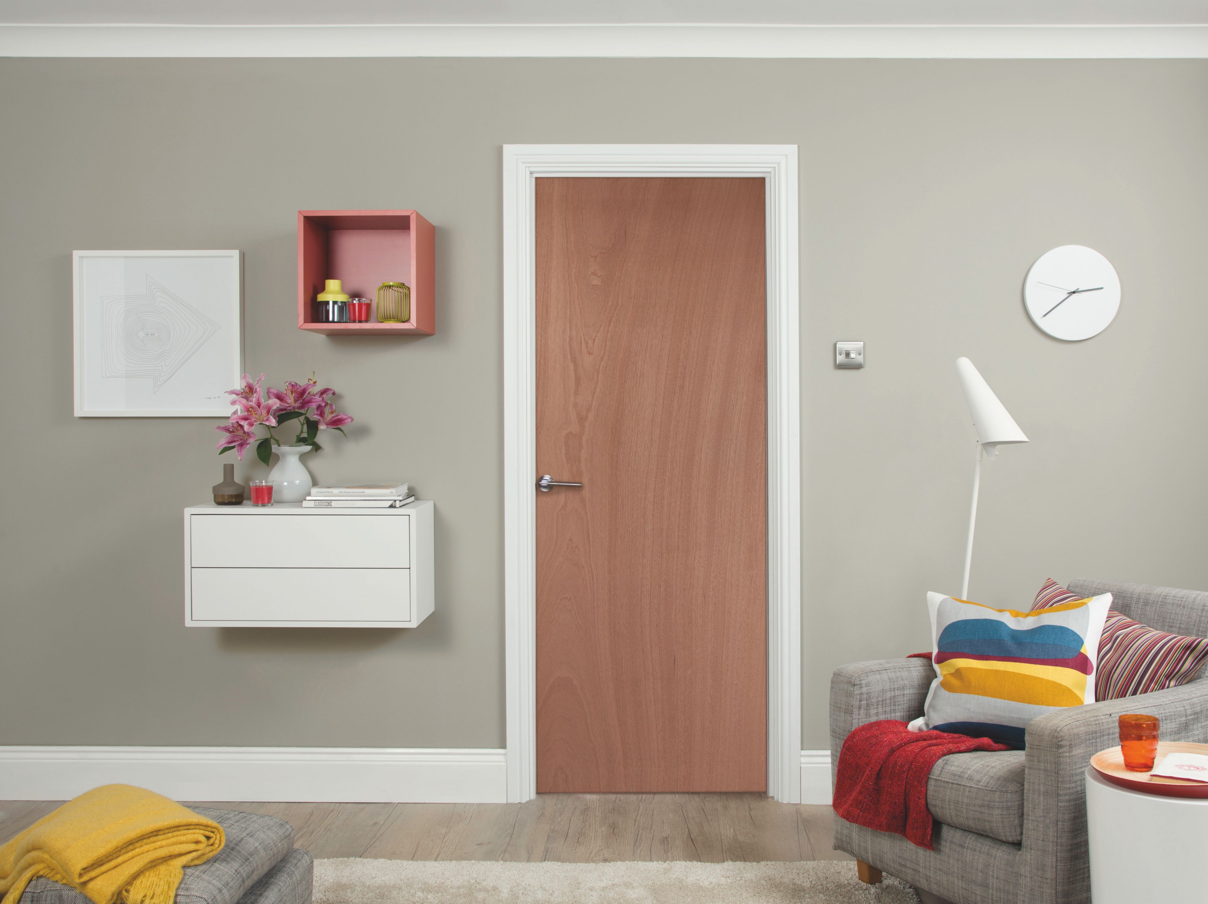 Unglazed Flush Ply veneer Internal Door, (H)2040mm (W)726mm (T)40mm
