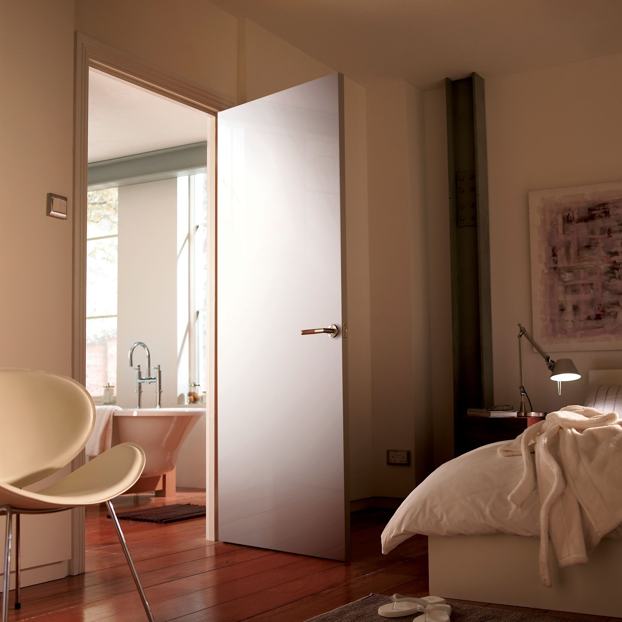 Unglazed Flush White Internal Door, (H)1981mm (W)686mm (T)35mm