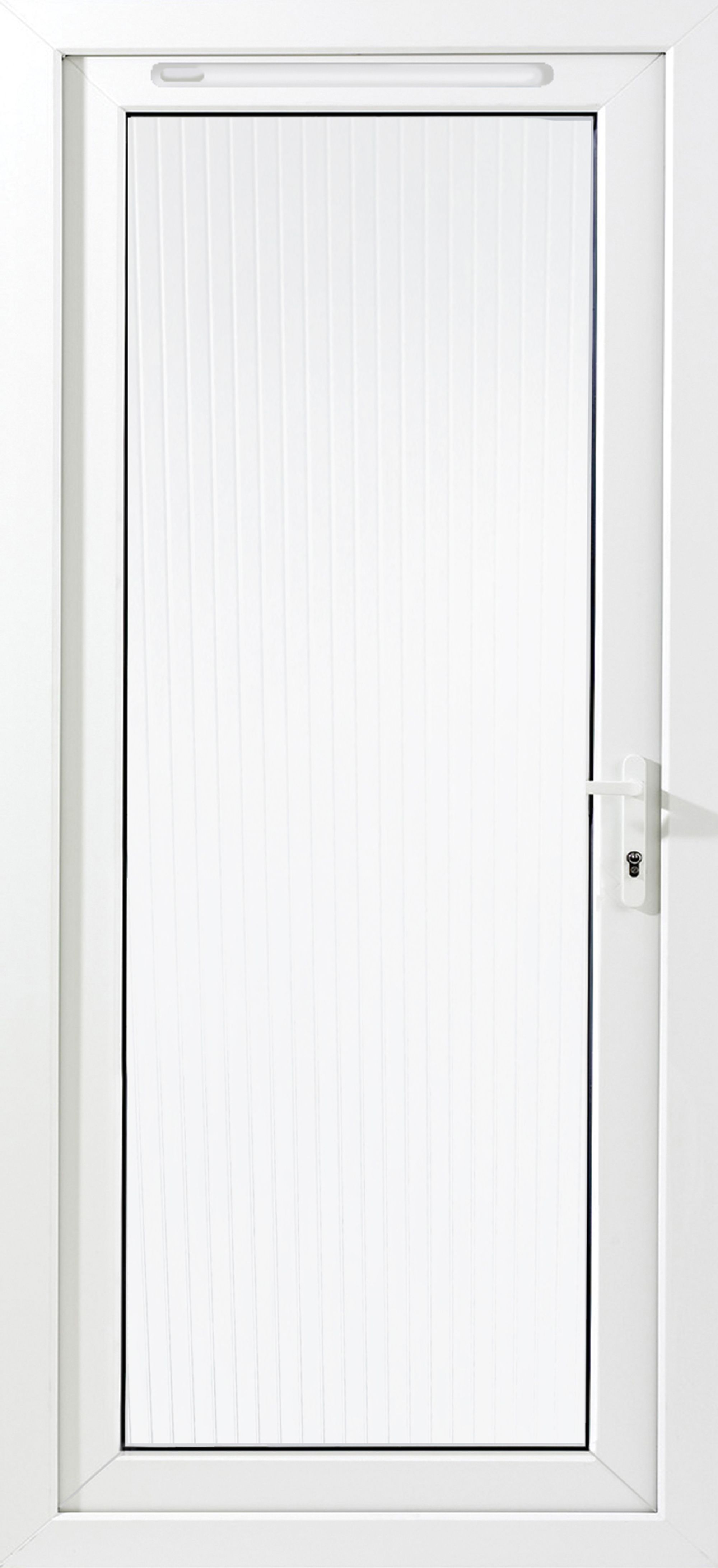 Unglazed White uPVC External Back door, (H)2055mm (W)920mm