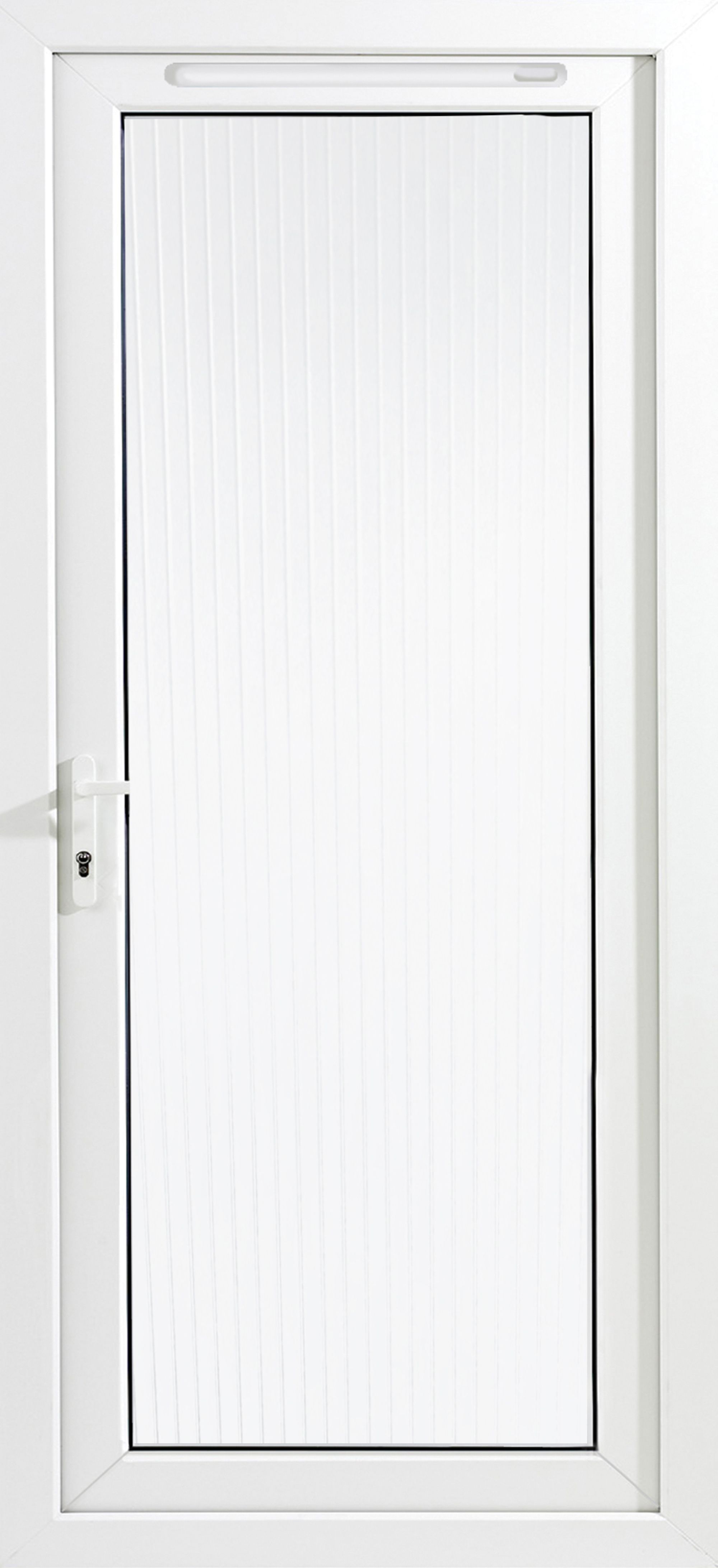 Unglazed White uPVC External Back door, (H)2055mm (W)920mm