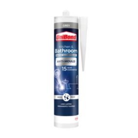 UniBond Healthy kitchen & bathroom Light Grey Silicone-based Sanitary sealant, 300ml