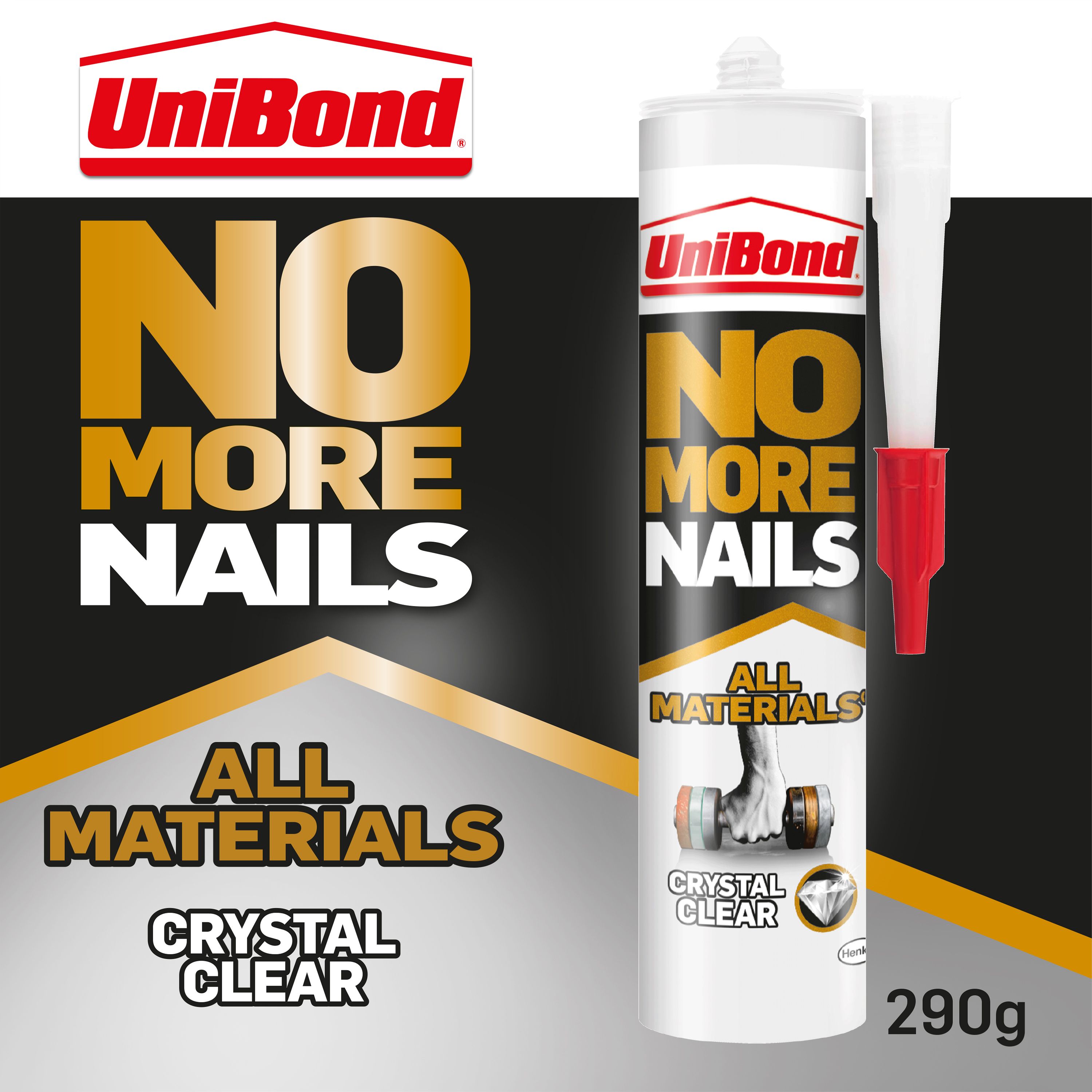 UniBond No More Nails Crystal Clear All materials Grab adhesive 290g